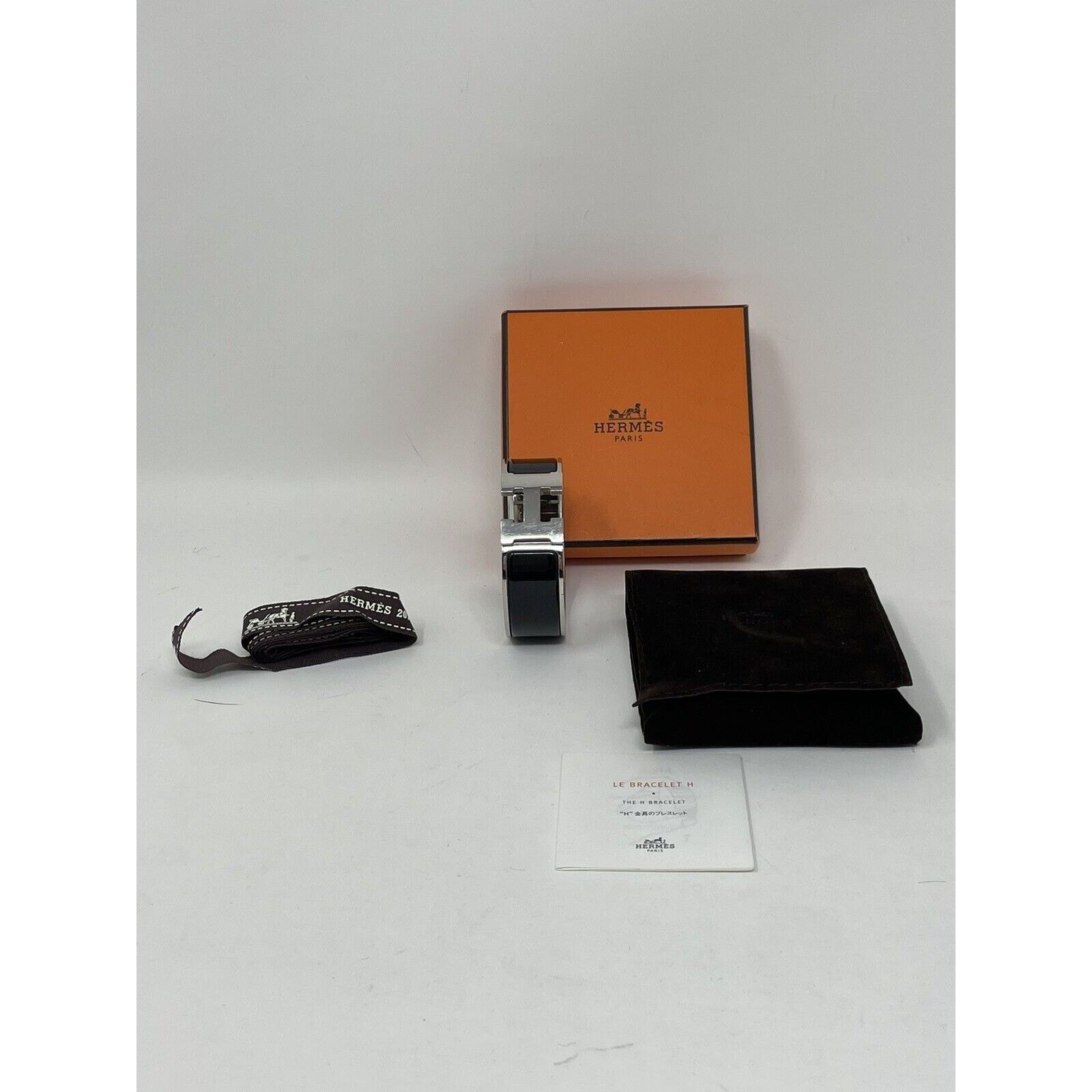 Hermes Hermes Clic Clac H Bracelet Black and Silver Size ONE SIZE - 2 Thumbnail