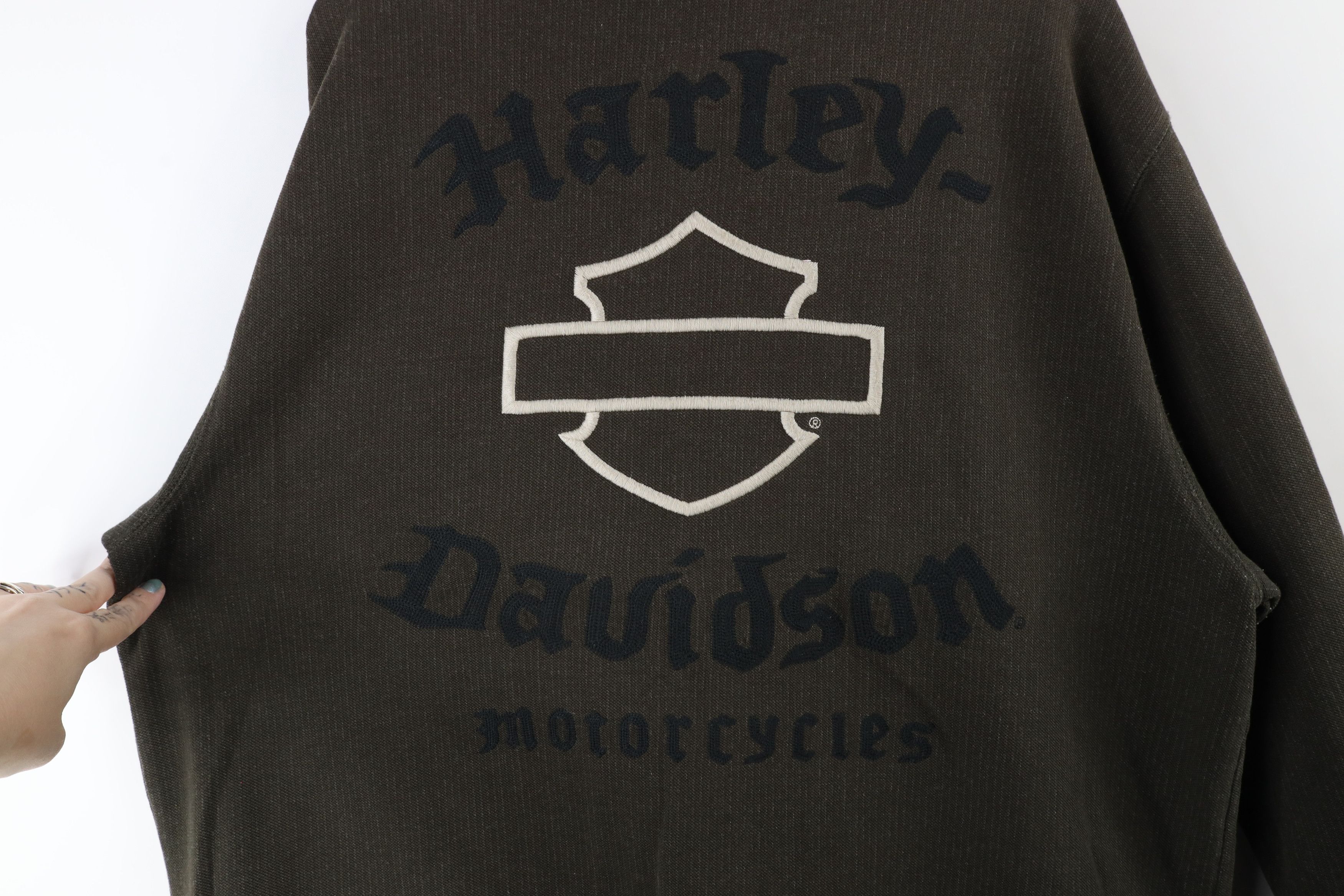 Harley Davidson × Vintage Vintage Harley Davidson Out Chain Stitch Full Zip Jacket Size US XL / EU 56 / 4 - 10 Thumbnail