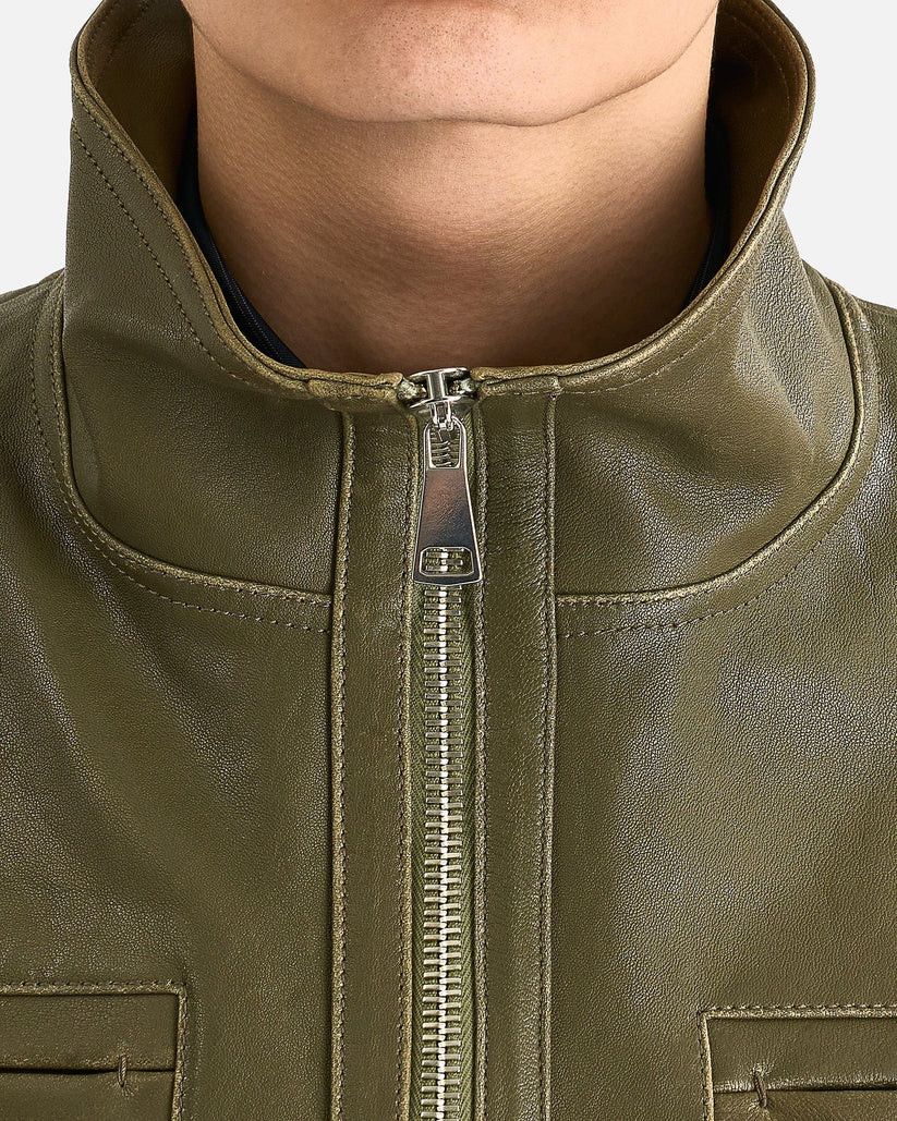 Namacheko o1s1v1r1oon0825 Evan Leather Vest in Military Green Size US M / EU 48-50 / 2 - 5 Thumbnail