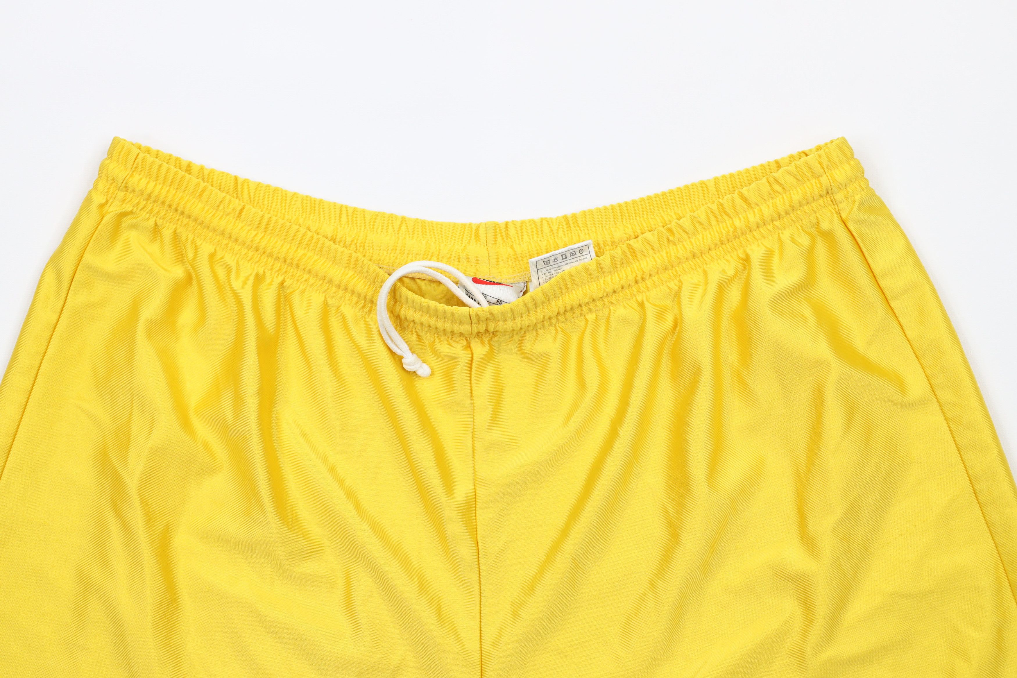 Nike × Vintage Vintage 90s Nike Mini Swoosh Above Knee Shorts Yellow USA Size US 36 / EU 52 - 2 Thumbnail