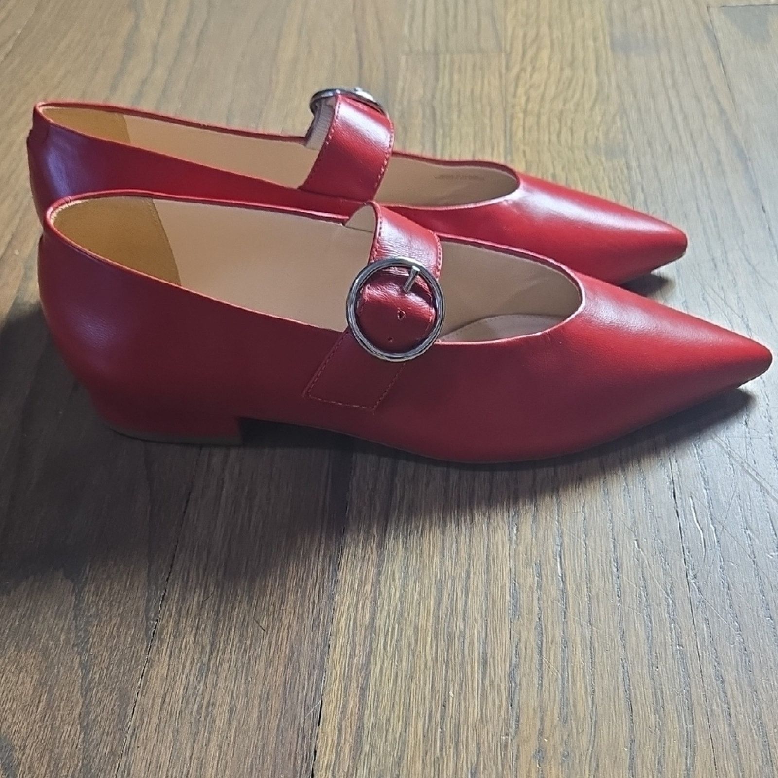 & Other Stories Maeve Red Pointed Toe Mary Janes Size US 5.5 / IT 35.5 - 3 Thumbnail