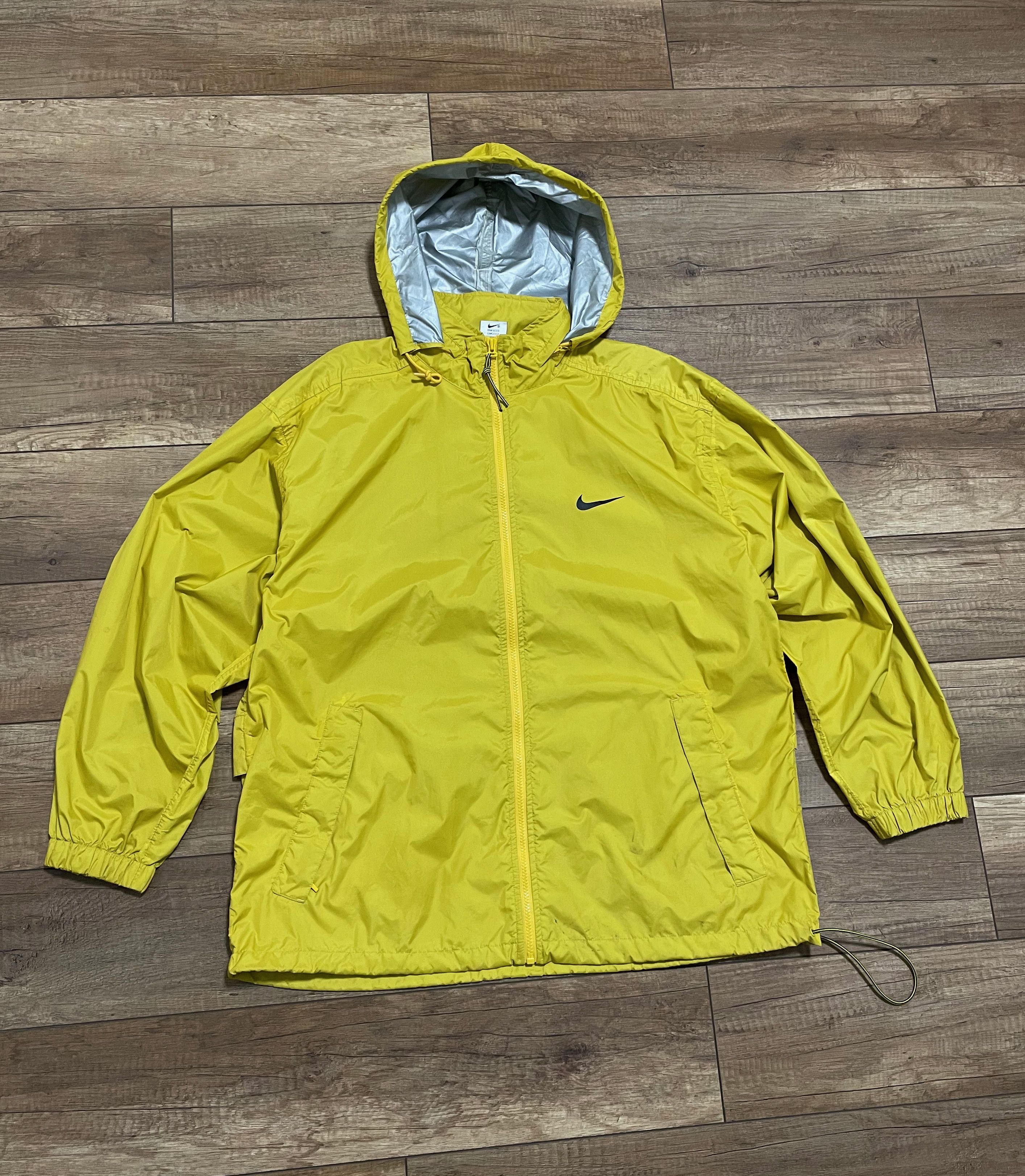 Nike Vintage Nike Yellow Big logo Hooded Windbreaker Jacket Size US L / EU 52-54 / 3 - 5 Thumbnail