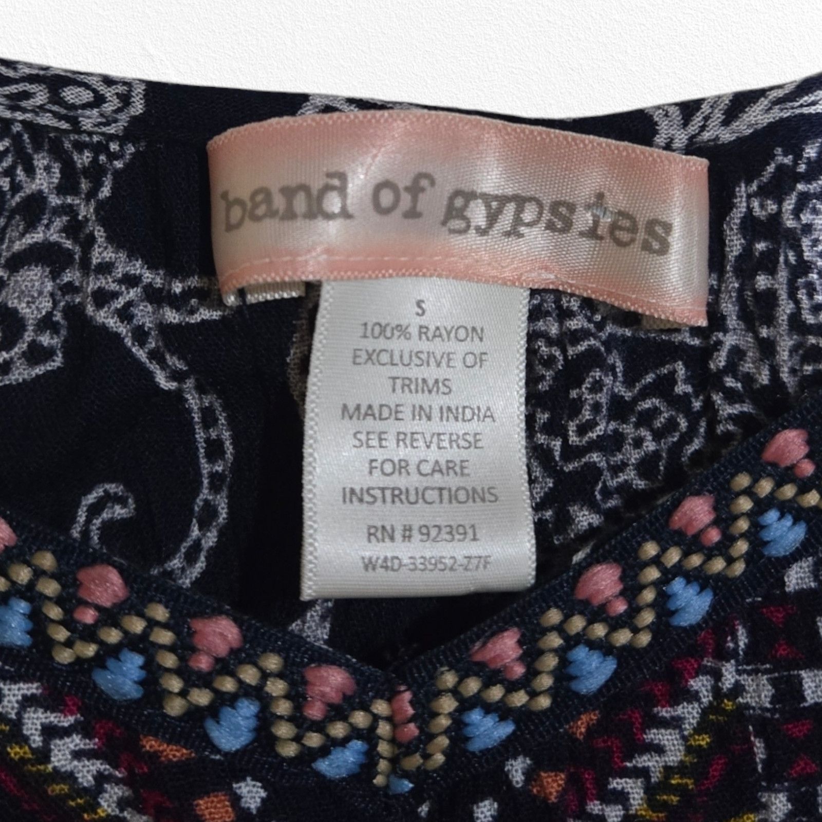 Other Navy Southwestern Boho Mini Dress Size Small Size S / US 4 / IT 40 - 5 Thumbnail