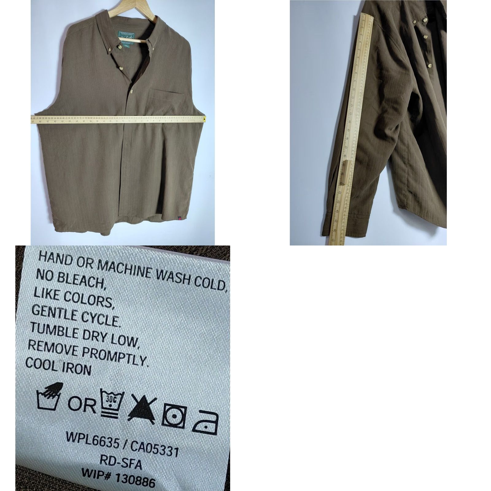 Vintage Woolrich Button-Up Shirt XXL Brown Solid Knit Long Sleeve Mens Size US S / EU 44-46 / 1 - 8 Thumbnail