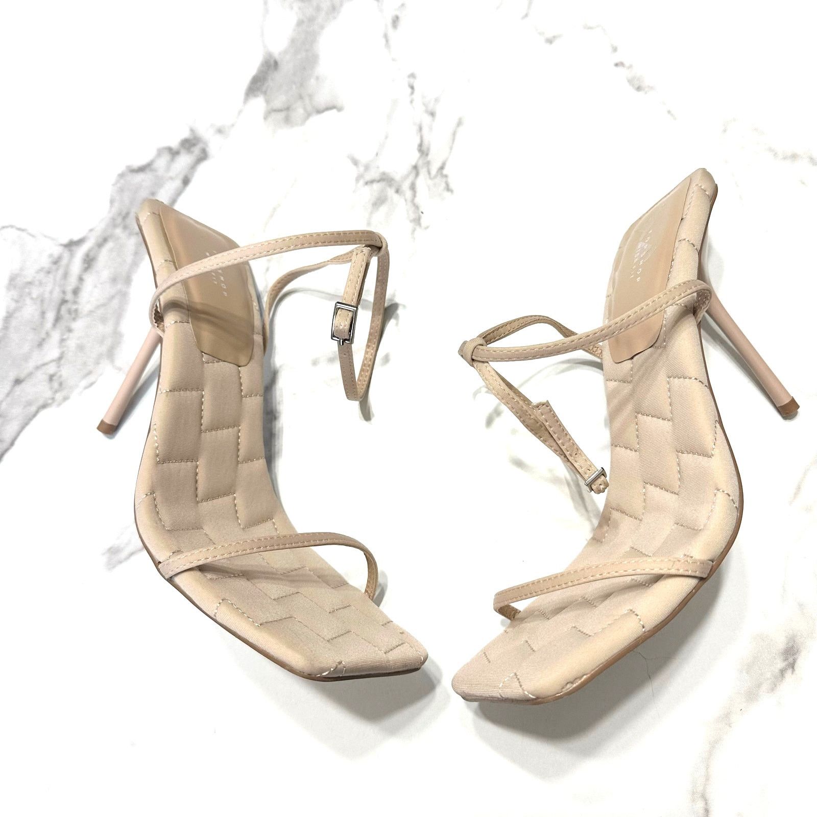 Topshop NEW Topshop Ankle Strap Square Toe Stiletto Heels Size 8W Size US 8 / IT 38 - 12 Thumbnail