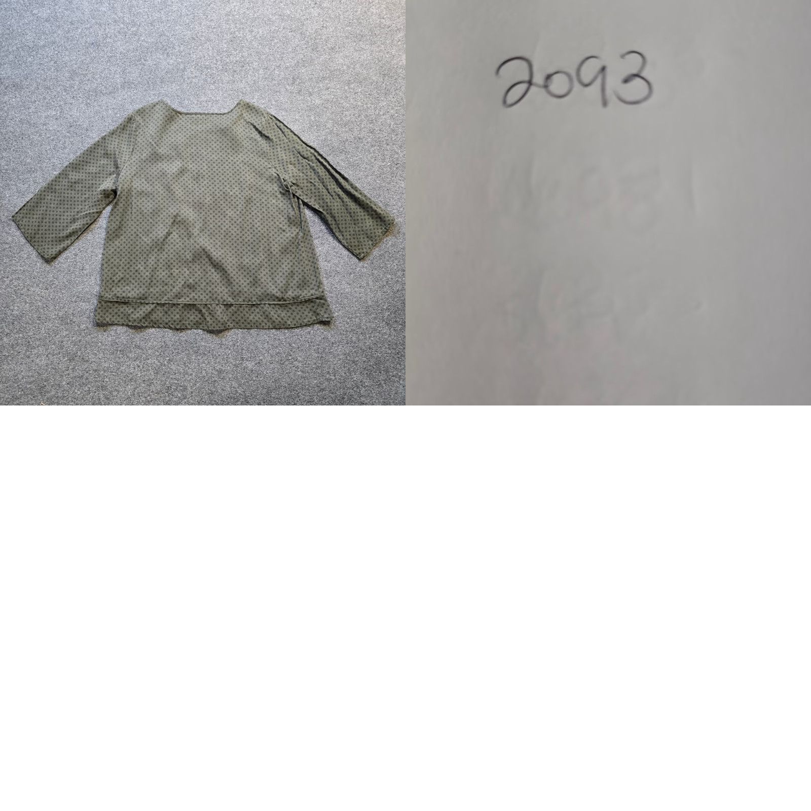 Vintage WinterSilks Top Womens XL Gray Lyocell 3/4 Sleeve Geometric Career Casual Blouse Size XL / US 12-14 / IT 48-50 - 8 Thumbnail