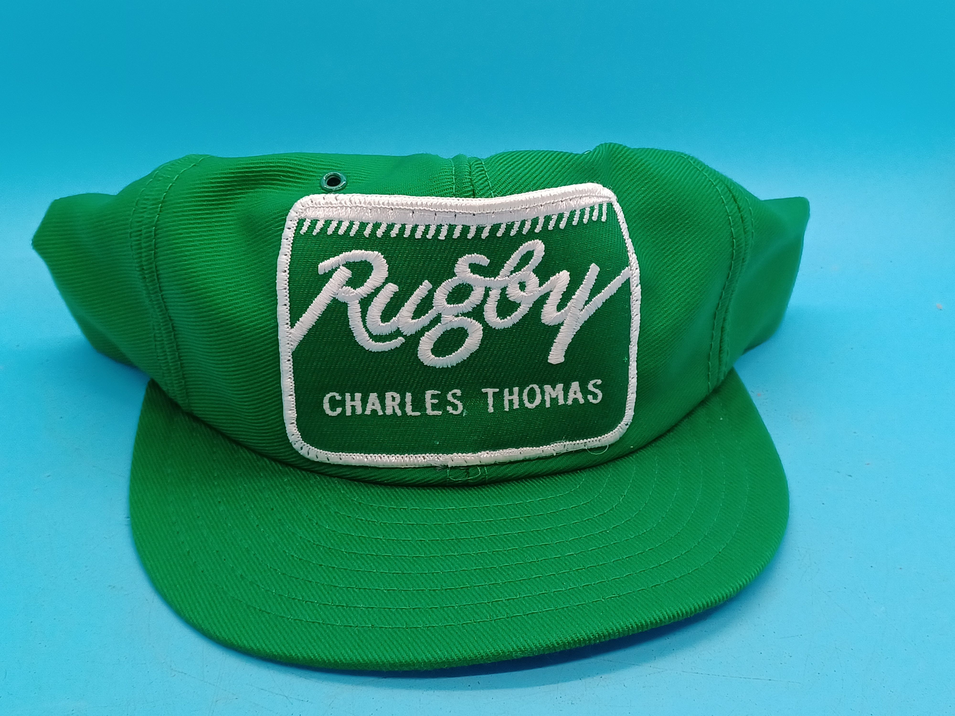Brand Vintage 80s Rugby Patch snapback hat, green | Grailed