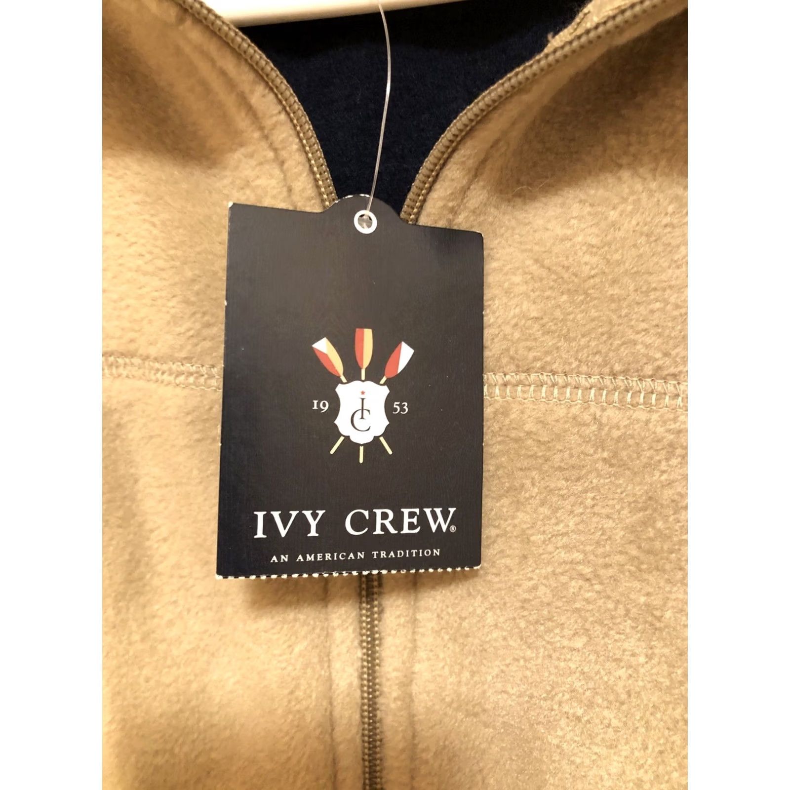 Vintage Ivy Crew Classic Fit Khaki Fleece Zip Up Jacket Mens XXL NWT New with Tags Beige Lightweight Zip Closure Casual Walking Polyester Jacket Size US XXL / EU 58 / 5 - 2 Thumbnail