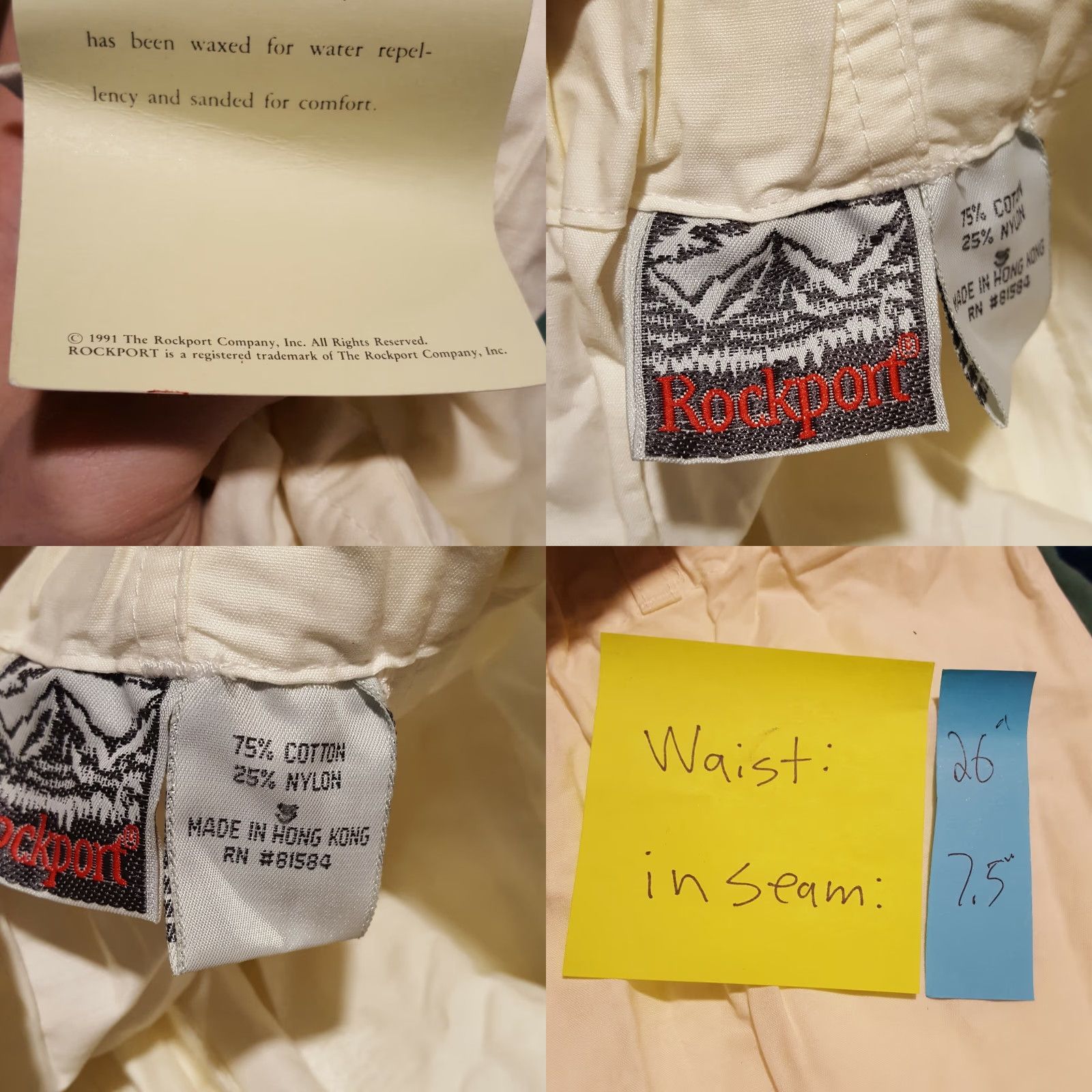 Rockport VTG Rockport Womens Size Small Cream Pleated Golf Chino Retro Outdoor Shorts Size 26" / US 2 / IT 38 - 8 Thumbnail