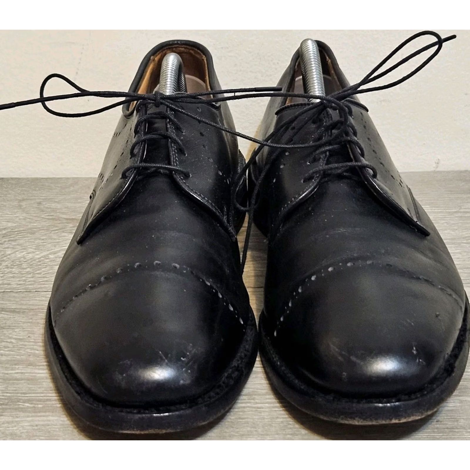 Allen Edmonds Allen Edmonds Troy Mens Dress Shoes Cap Toe Oxford Black Leather Size 10 B Size ONE SIZE - 3 Thumbnail