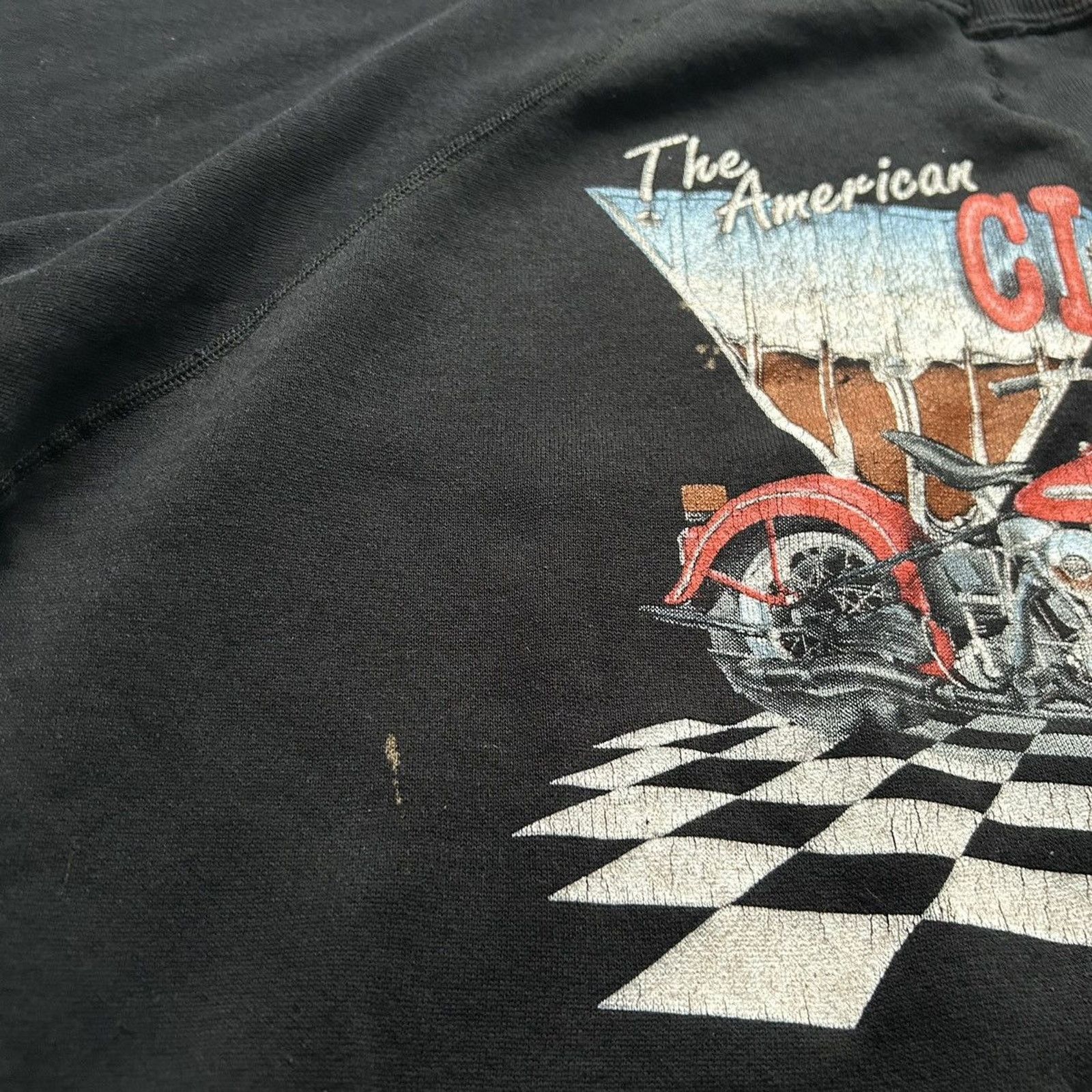 Hanes Vintage 90s American Motorcycle Crewneck Large Faded Black Size US L / EU 52-54 / 3 - 7 Thumbnail