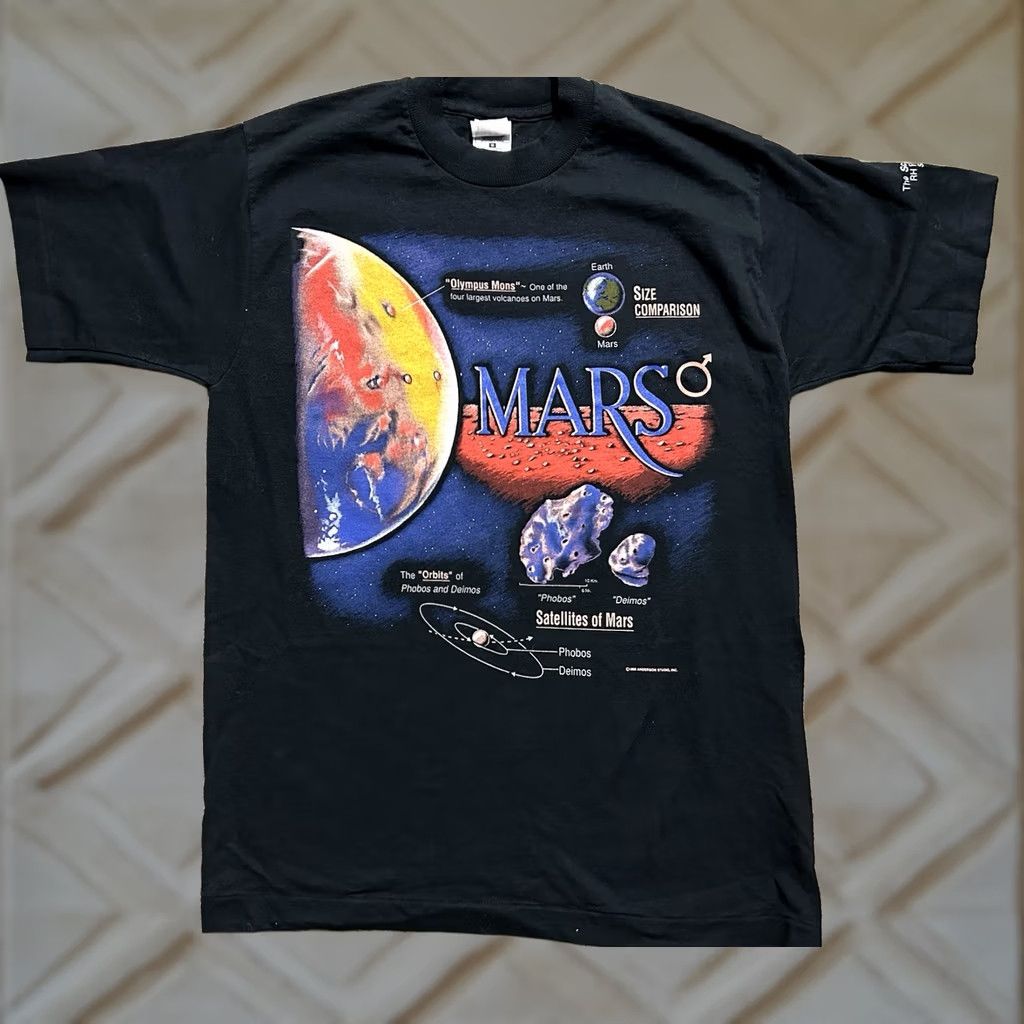 Fruit Of The Loom VTG Mars T Shirt Space 1995 Anderson Studios Black M Mens Shirt Vintage Space Theme Shirt United States 1990s Folded In Shelf Size US M / EU 48-50 / 2 - 1 Thumbnail