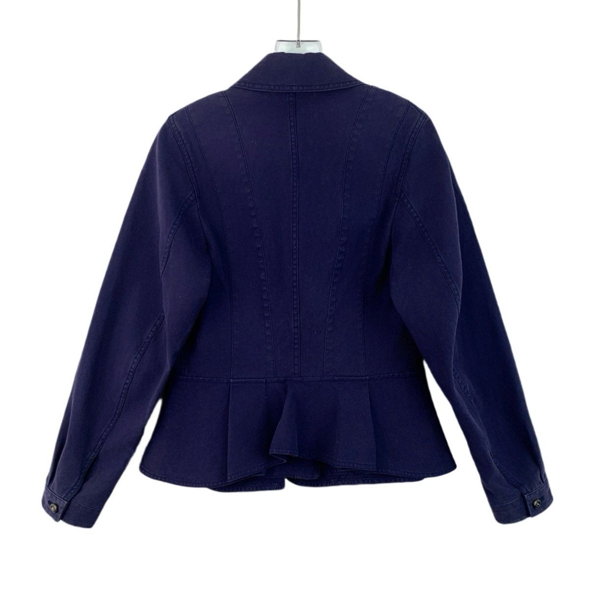 Burberry Burberry dark purple ruffled lapel washed denim jacket Size S / US 4 / IT 40 - 2 Thumbnail