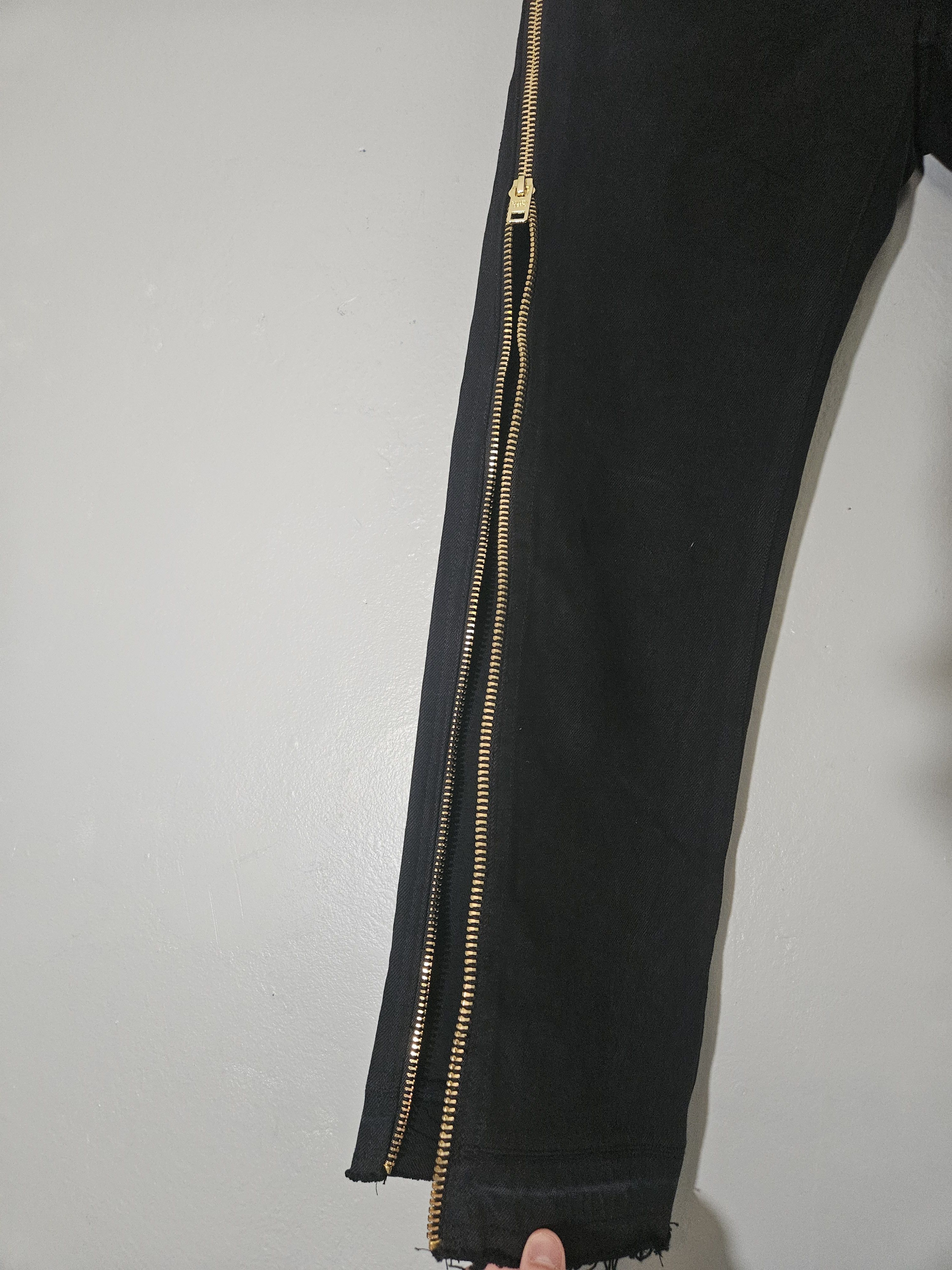 Gallery Dept. Gold Zipper Side Zip Black Denim Jeans Size US 30 / EU 46 - 6 Thumbnail