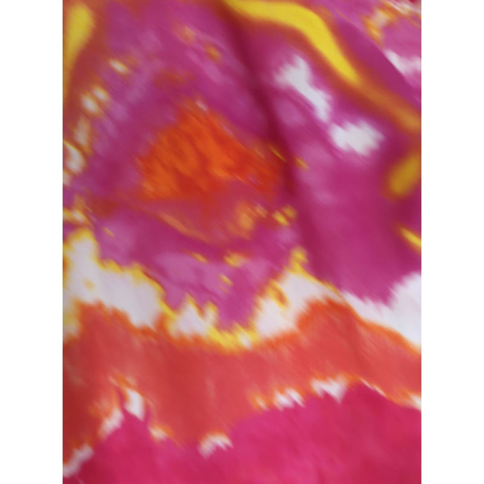 Chaps VINTAGE CHAPS Womens Blouse Shirt Tie-Dye Drawstring Waist Semi Sheer Orange Pink XL Size XL / US 12-14 / IT 48-50 - 5 Thumbnail