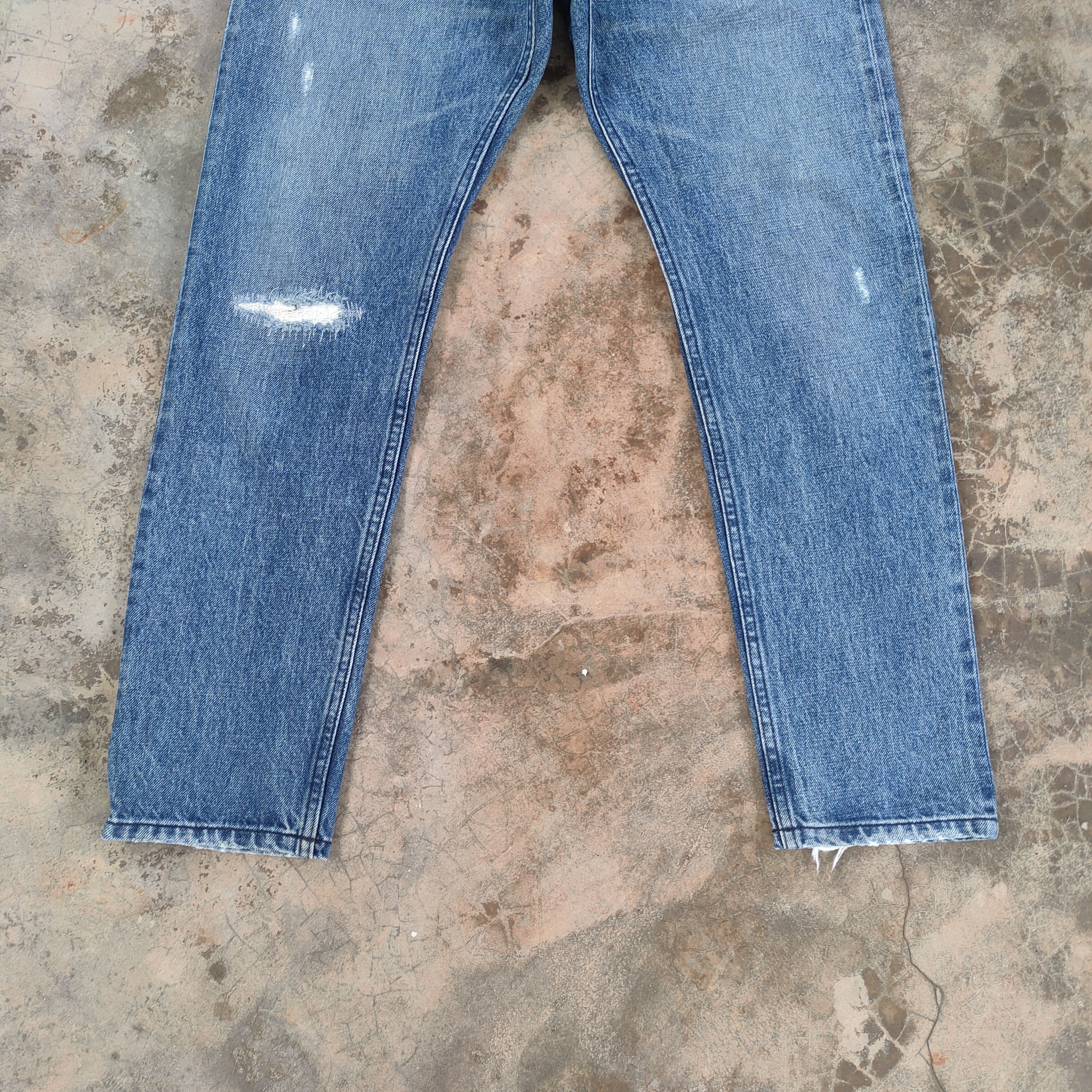 BEAUTY&YOUTH × Vintage VINTAGE JAPANESE SKINNY FADED DISTRESSED JEAN DENIM PANTS Size US 32 / EU 48 - 4 Thumbnail
