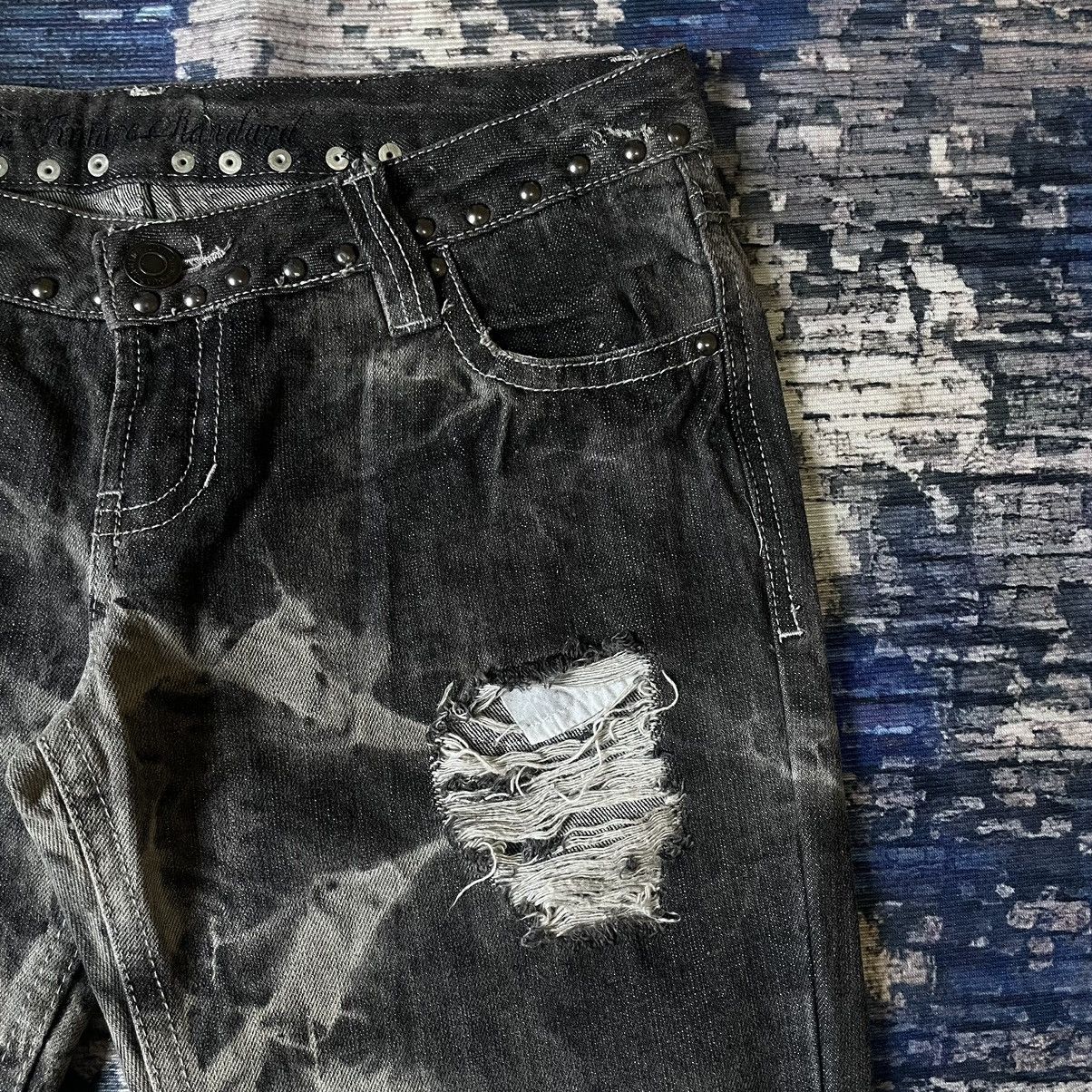14th Addiction smoke acid wash distressed Jeans Gothic Punk Size US 33 - 3 Thumbnail