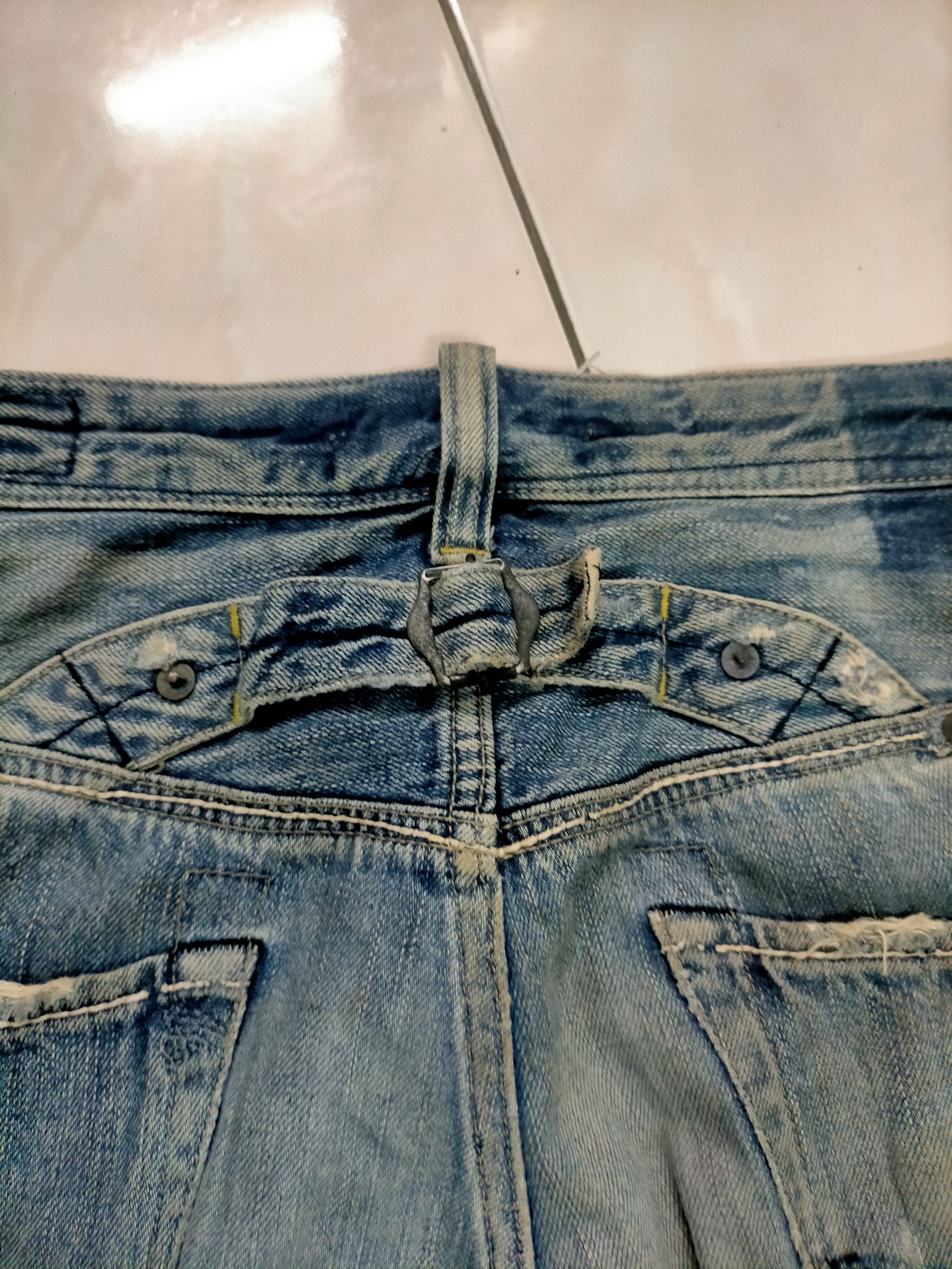 Japanese Brand × Vintage Vintage Bartack Buckle Back Selvedge Jeans Size US 33 - 4 Thumbnail