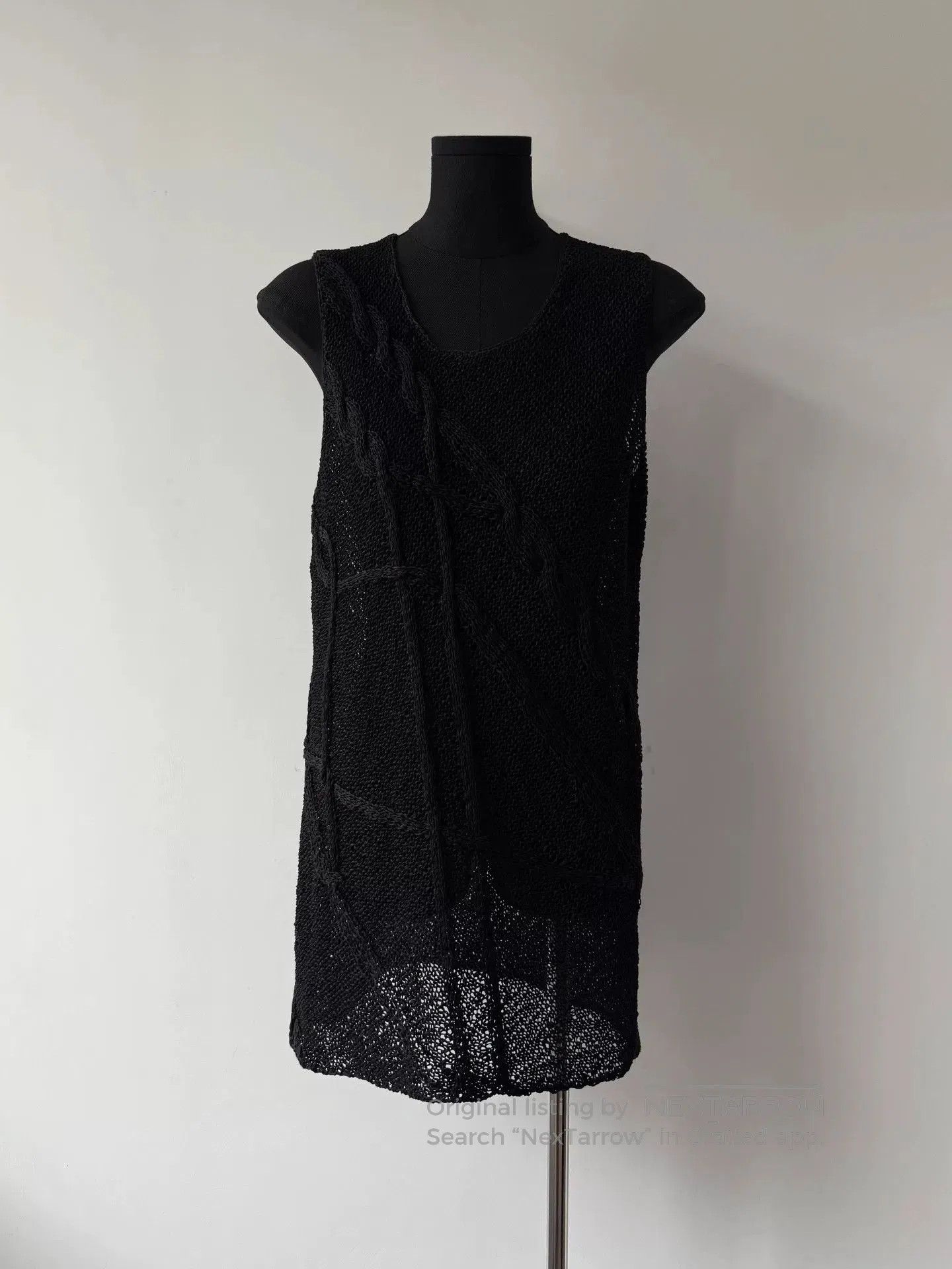Y's asymmetrical black cotton sleeveless dress. Size M / US 6-8 / IT 42-44 - 1 Thumbnail