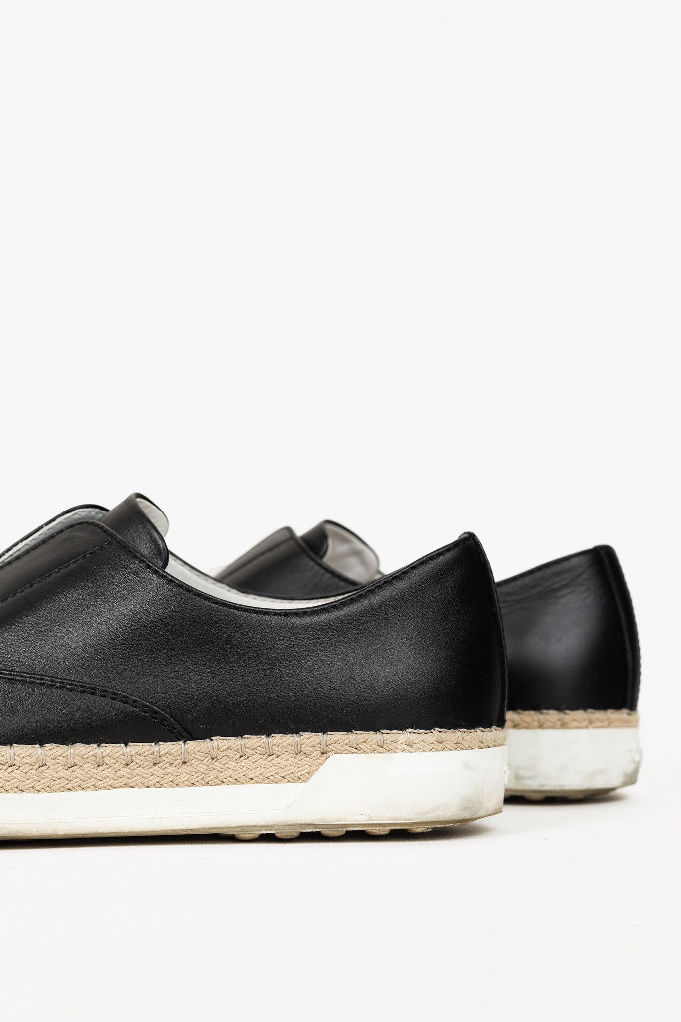 Tod's Tod's Francesina Leather Raffia-Detailed Slip-On Sneakers Size US 6 / IT 36 - 8 Thumbnail
