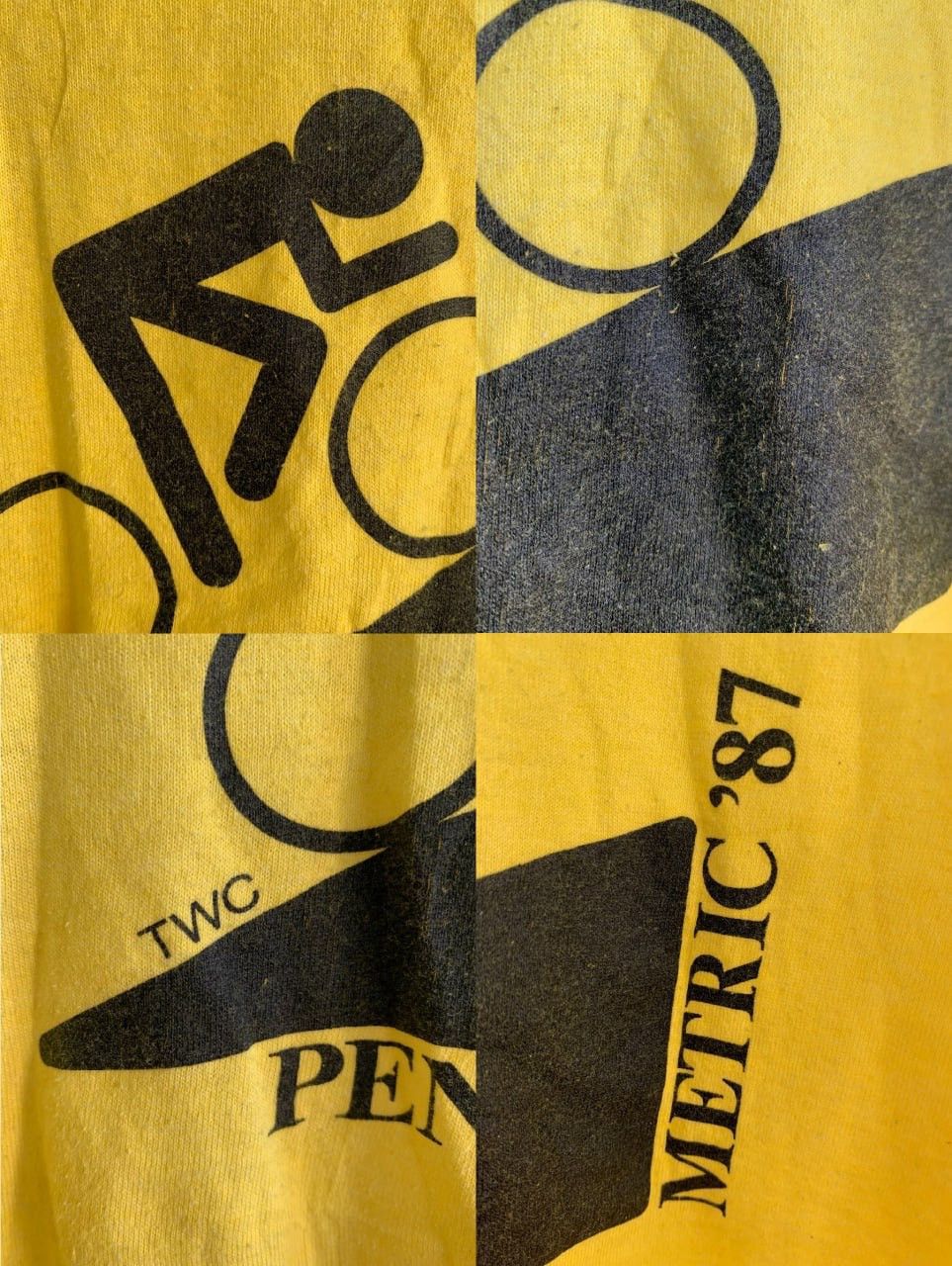 Vintage Vintage 1987 Peninsula Metric Century TWC Yellow T-Shirt Size US M / EU 48-50 / 2 - 23 Thumbnail