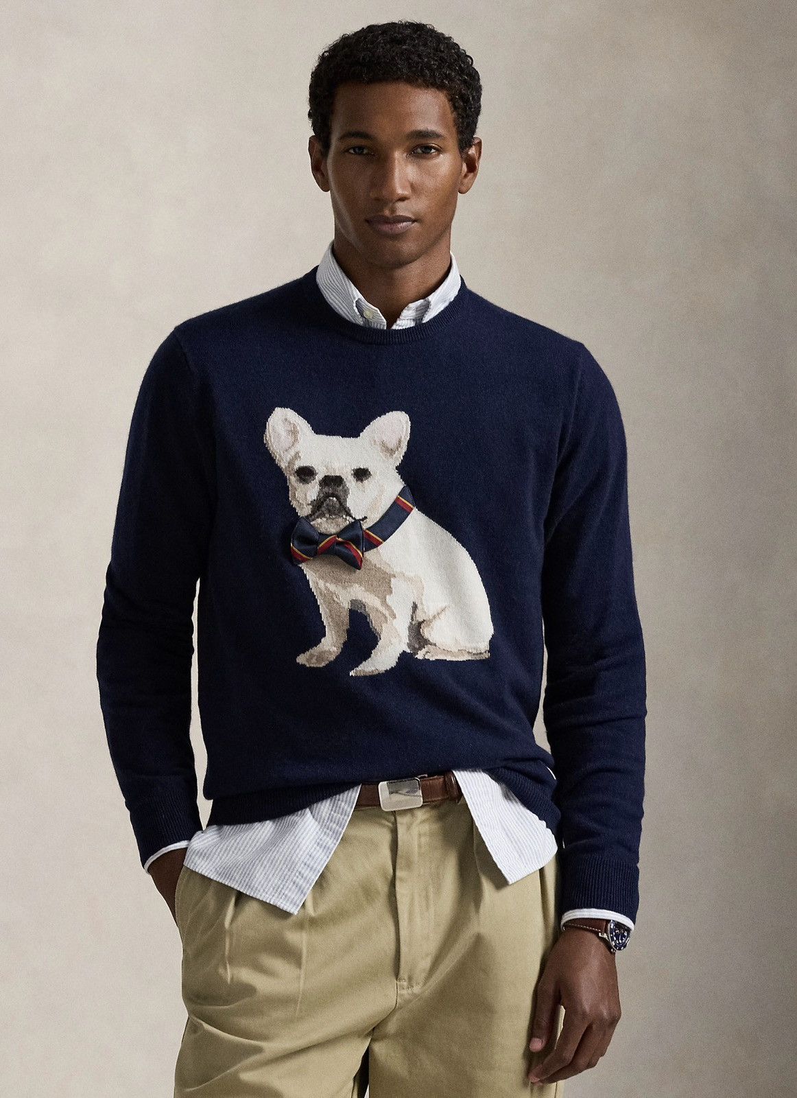 Polo Ralph Lauren Polo Ralph Lauren Dog-Intarsia Cashmere Sweater Frenchie Size US L / EU 52-54 / 3 - 2 Thumbnail