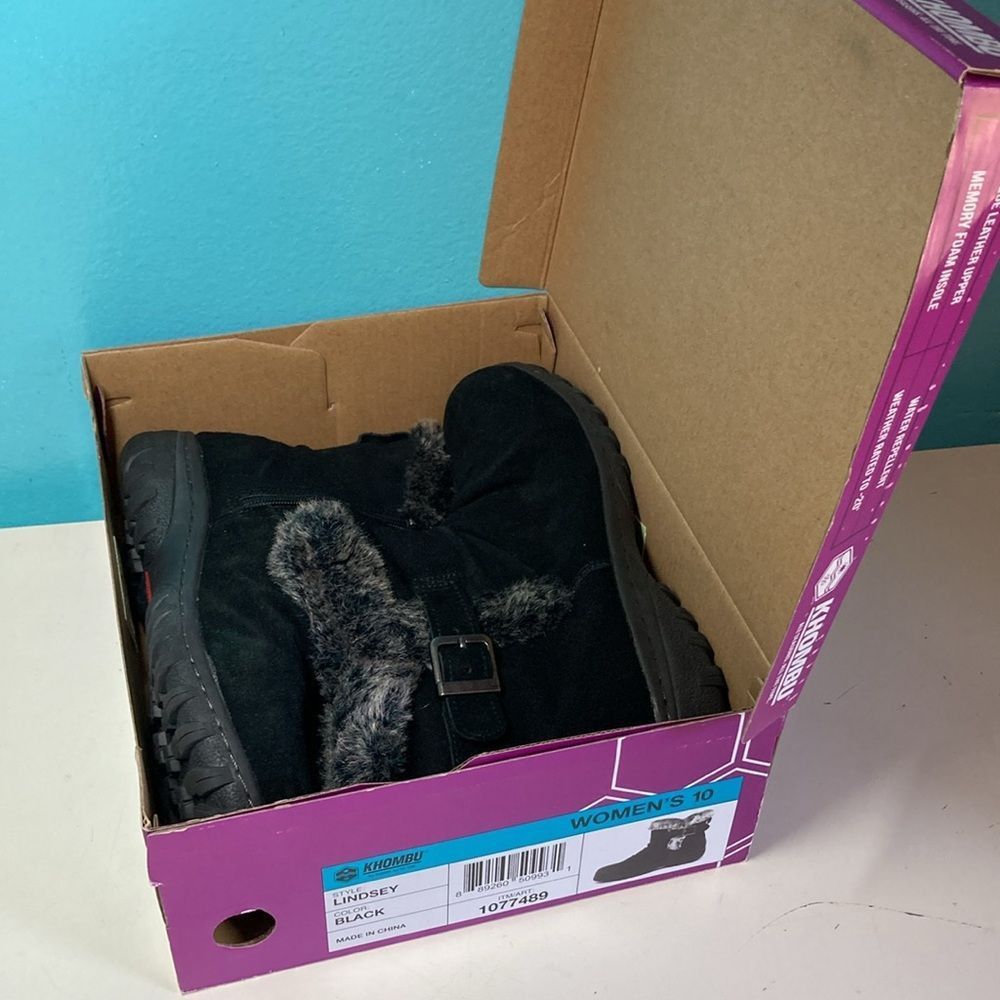 Other Khombu Lindsay Black Leather Ankle Boots Size 10 Size US 10 / IT 40 - 15 Thumbnail