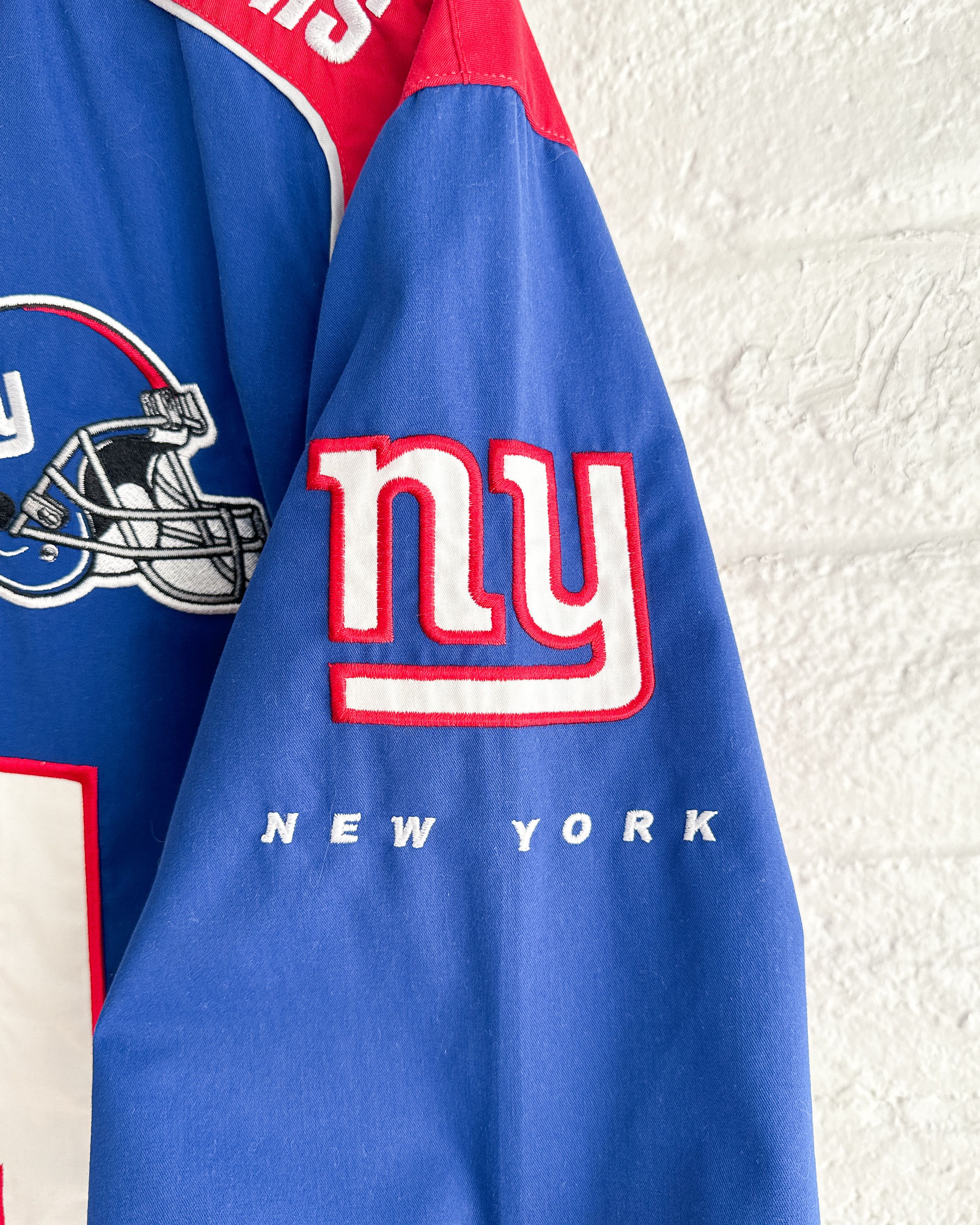 NFL Vintage 2000s New York Giants Shirt Blue Patches Embroidered Size US XL / EU 56 / 4 - 6 Thumbnail