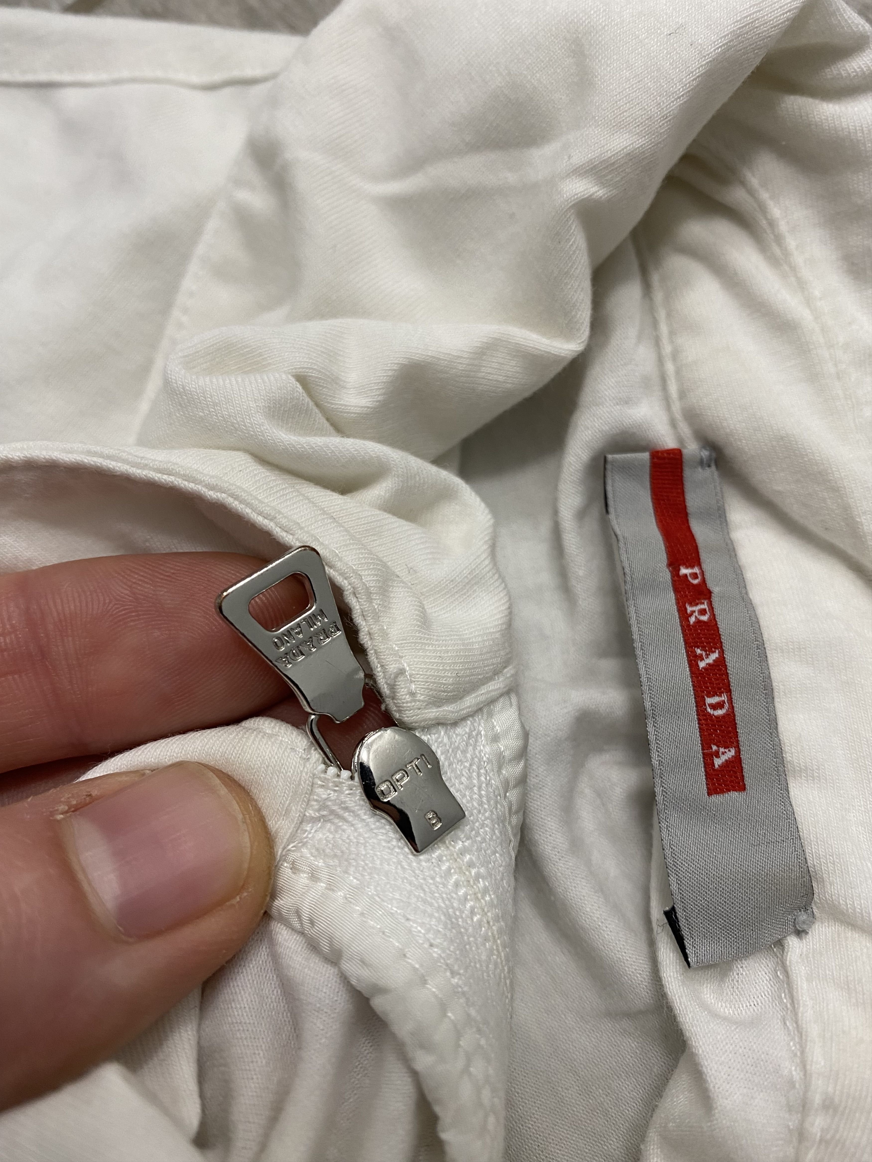 Prada × Vintage Vintage Prada Red Tab Full Zip & Pocket T-Shirt Size L / US 10 / IT 46 - 6 Thumbnail