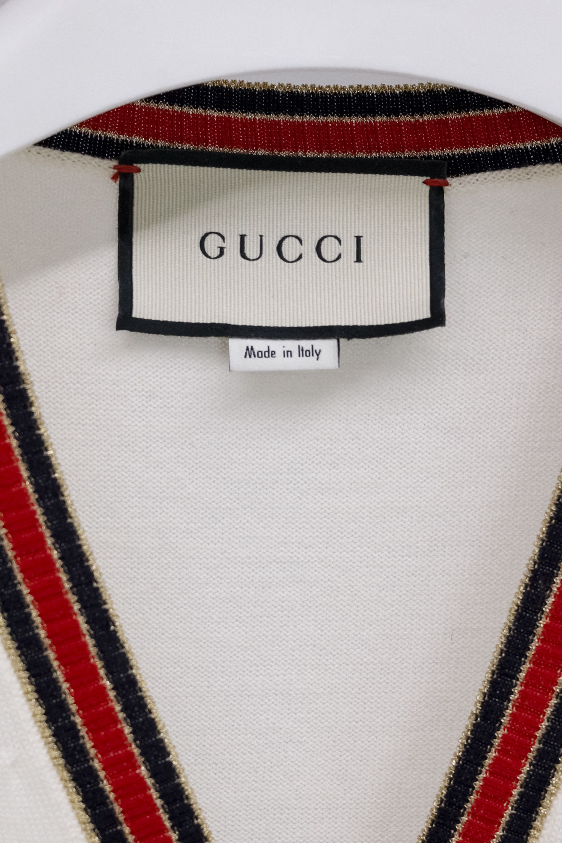 Gucci Cream Knit Pearl Cardigan