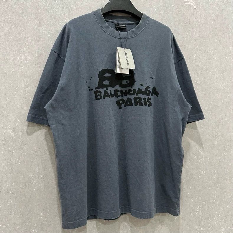 Balenciaga Balenciaga Double B graffiti splash-ink short sleeves Size US M / EU 48-50 / 2 - 3 Thumbnail