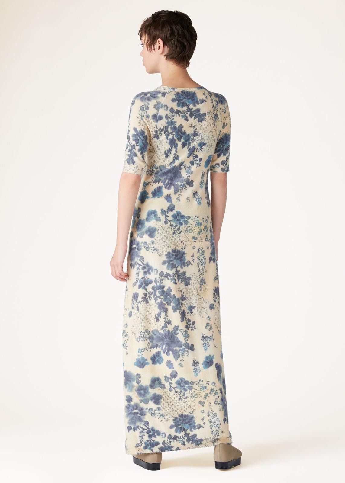 Loro Piana o1srvl11e0125 FAO0068 Roundneck Hill Dress in Blue & Ivory Size XS / US 0-2 / IT 36-38 - 7 Thumbnail
