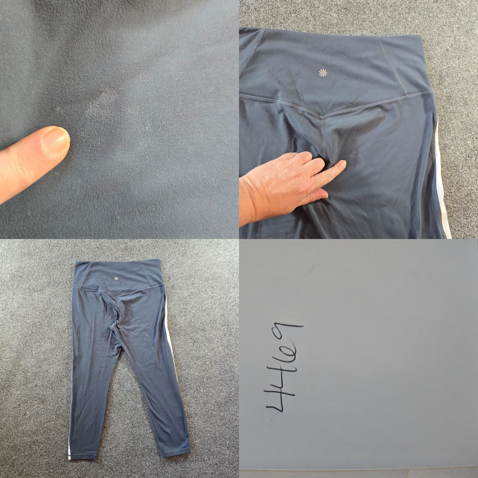 Athleta Athleta Pants Womens Large Gray Striped Elation 7/8 Cropped Stretch Athletic Pants Size 36" / US 14 / IT 50 - 8 Thumbnail