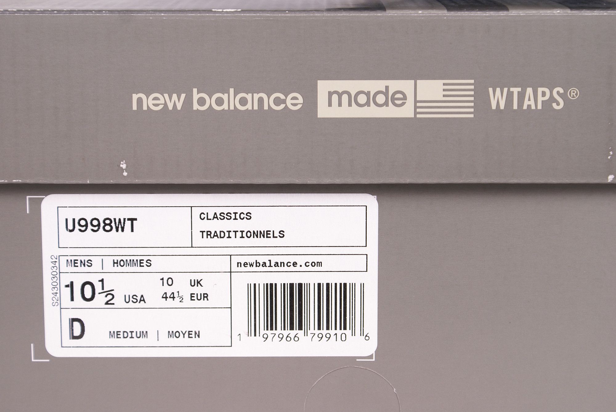 New Balance × Wtaps 2024 WTAPS x New Balance 998 VISUAL UPARMORED Grey U998WT Size US 10.5 / EU 43-44 - 10 Thumbnail