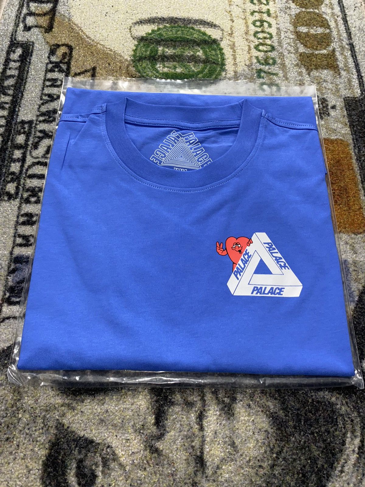 Image of Palace Tri-Hearts T-Shirt in Blue, Men's (Size 2XL)