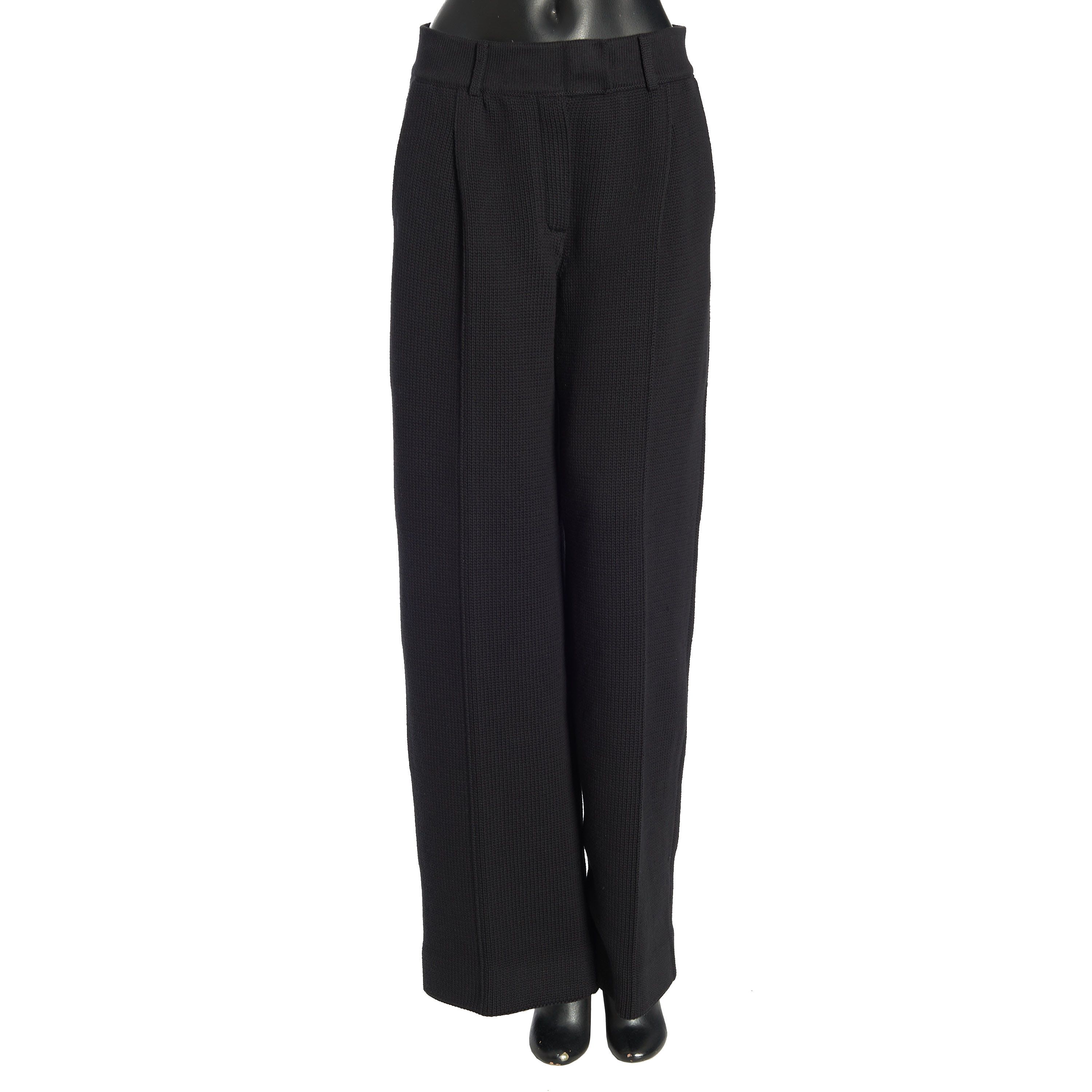 Fendi Knitted Trousers In Black Cotton Blend Size 30" / US 8 / IT 44 - 1 Thumbnail