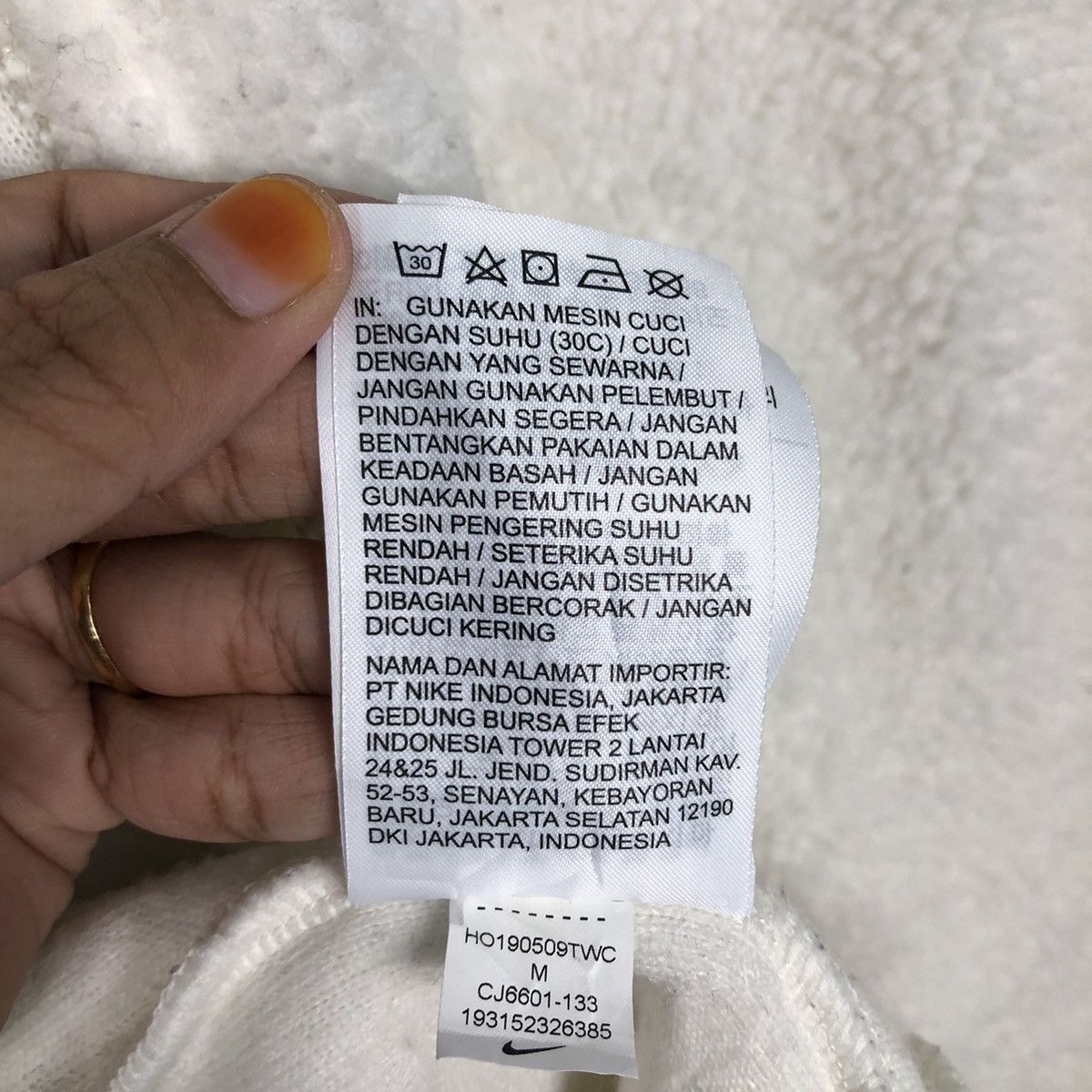 Nike 📌Vintage Bomber Jacket Fleece Nike White Rich Size US M / EU 48-50 / 2 - 24 Thumbnail