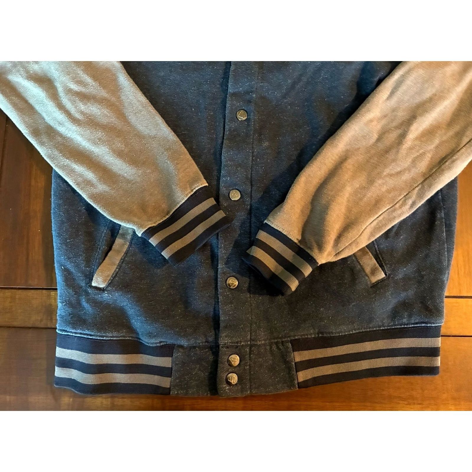 Vintage VINTAGE Superman Jacket Mens Small Blue Gray Snap Buttons Bomber Jacket Size US S / EU 44-46 / 1 - 2 Thumbnail