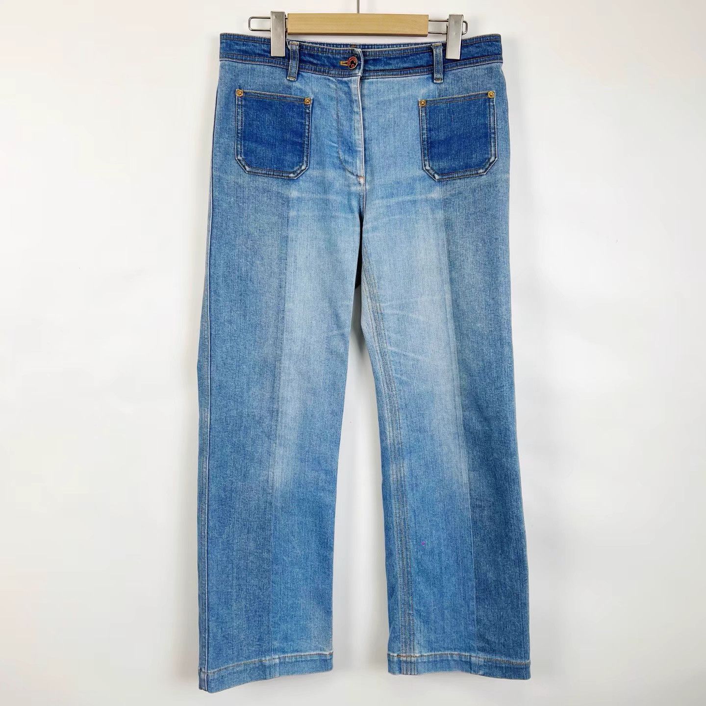 Louis Vuitton LOUIS VUITTON Blue Color Block Pocket Cropped Jeans K12 Size 27" / US 4 / IT 40 - 1 Thumbnail