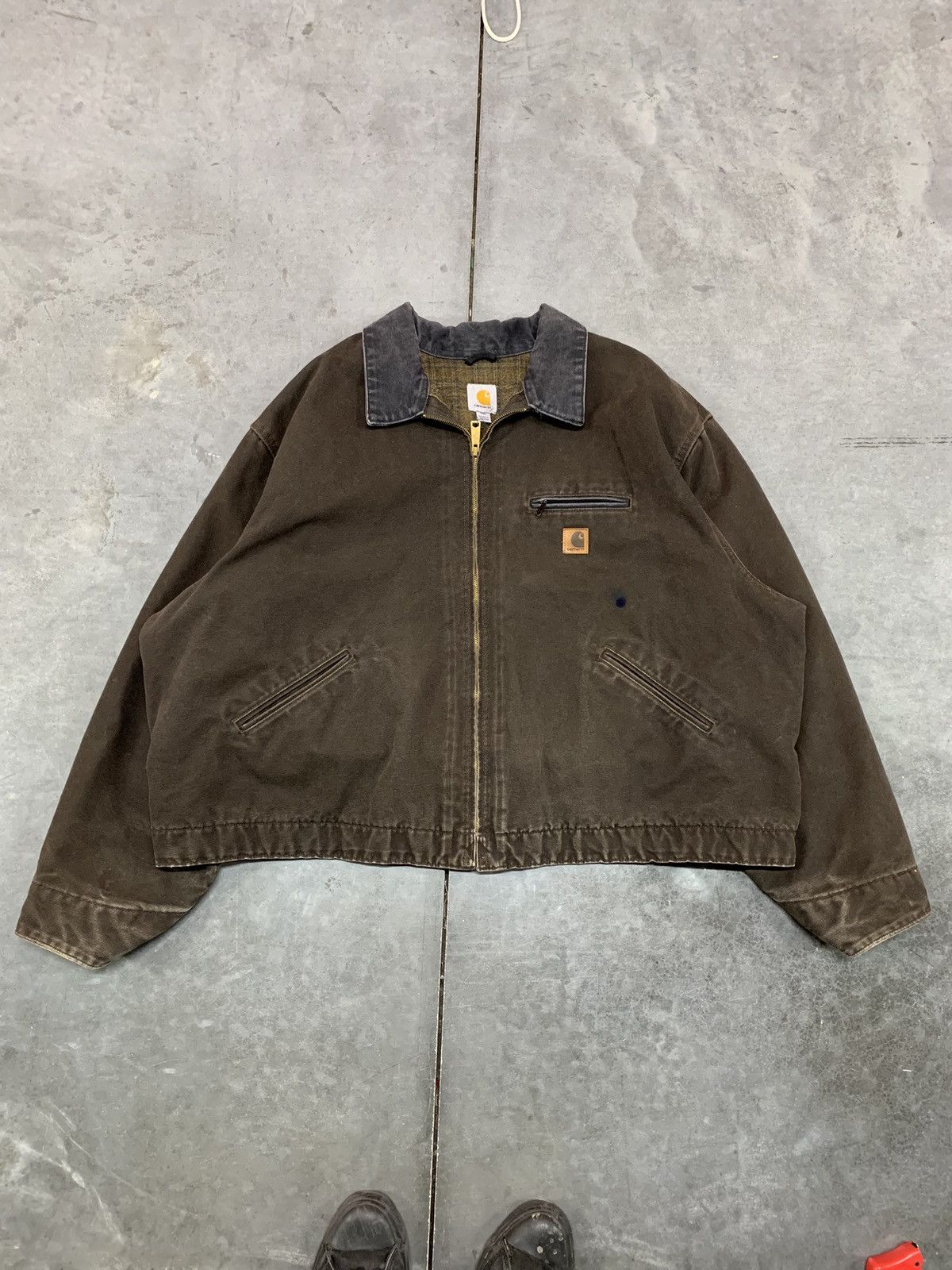 Carhartt Detroit Jacket J97 5XL Blanket shops Lined Brown and Black Collar Rare USA