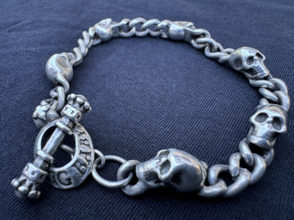 King Baby Studio KING BABY STUDIO 9" Small Skull Link Bracelet - .925 Silver Size ONE SIZE - 11 Thumbnail