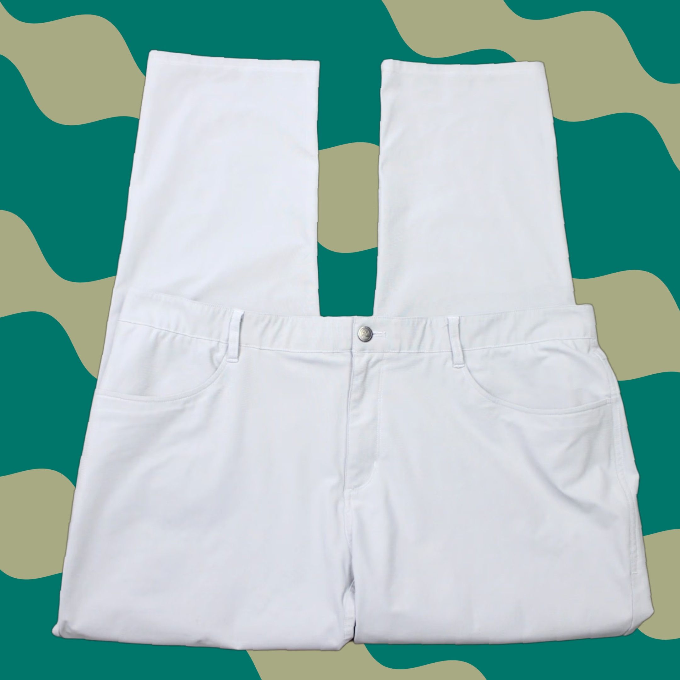 Rhoback Delta Performance Pant Mens 42x32 Gray Golf Activewear Stretch Casual Pants Regular Straight 5-Pocket