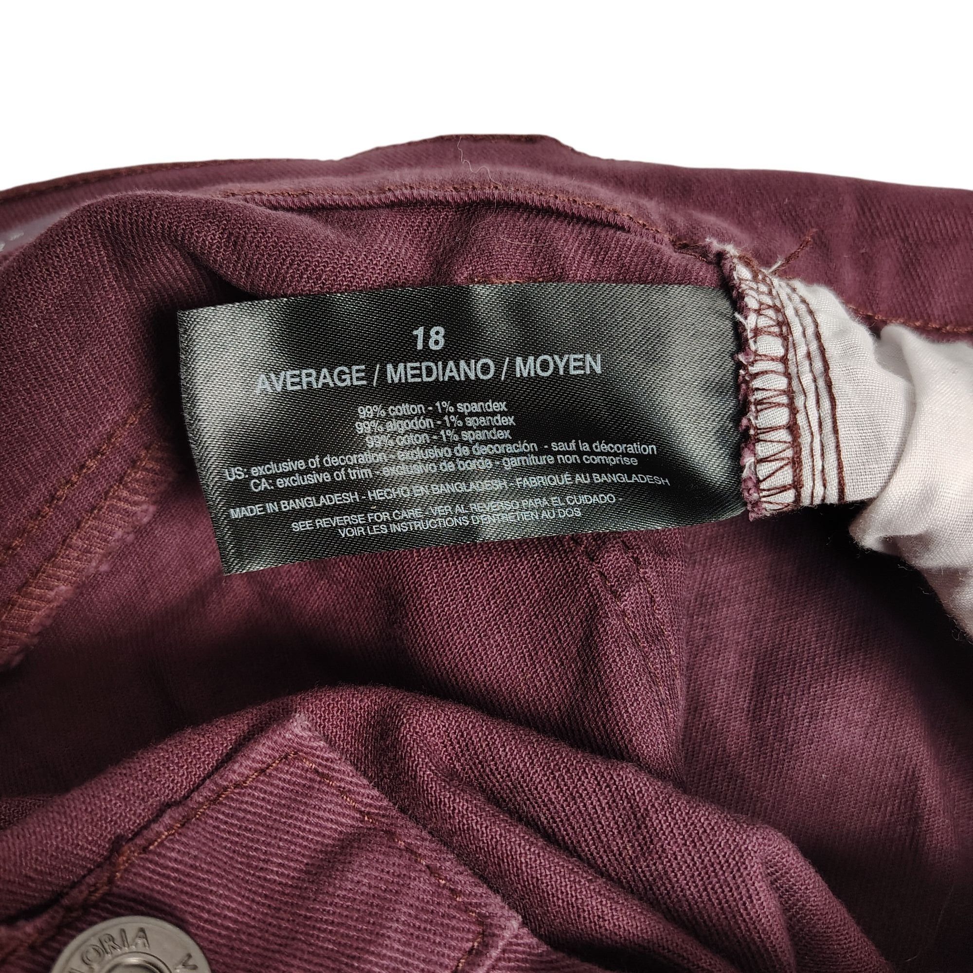 Gloria Vanderbilt Gloria Vanderbilt Womens 18 Burgundy Cotton Blend High Rise Size 40" / US 18 - 6 Thumbnail