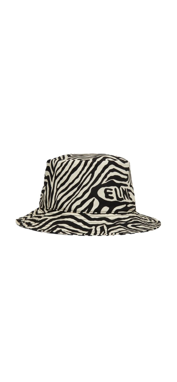 image of Celine Zebra-Print Bucket Hat In Cotton Gabardine in Black White, Men's