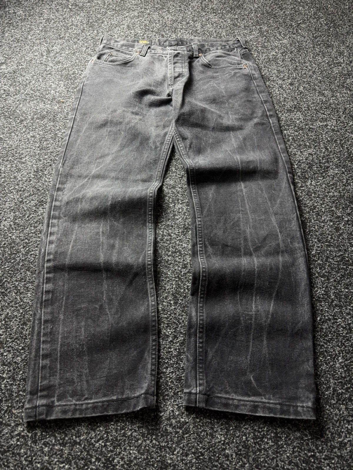 Lee Vintage 00s USA Lee Black Jeans Straight Fit Y2K Faded Size US 31 - 1 Thumbnail