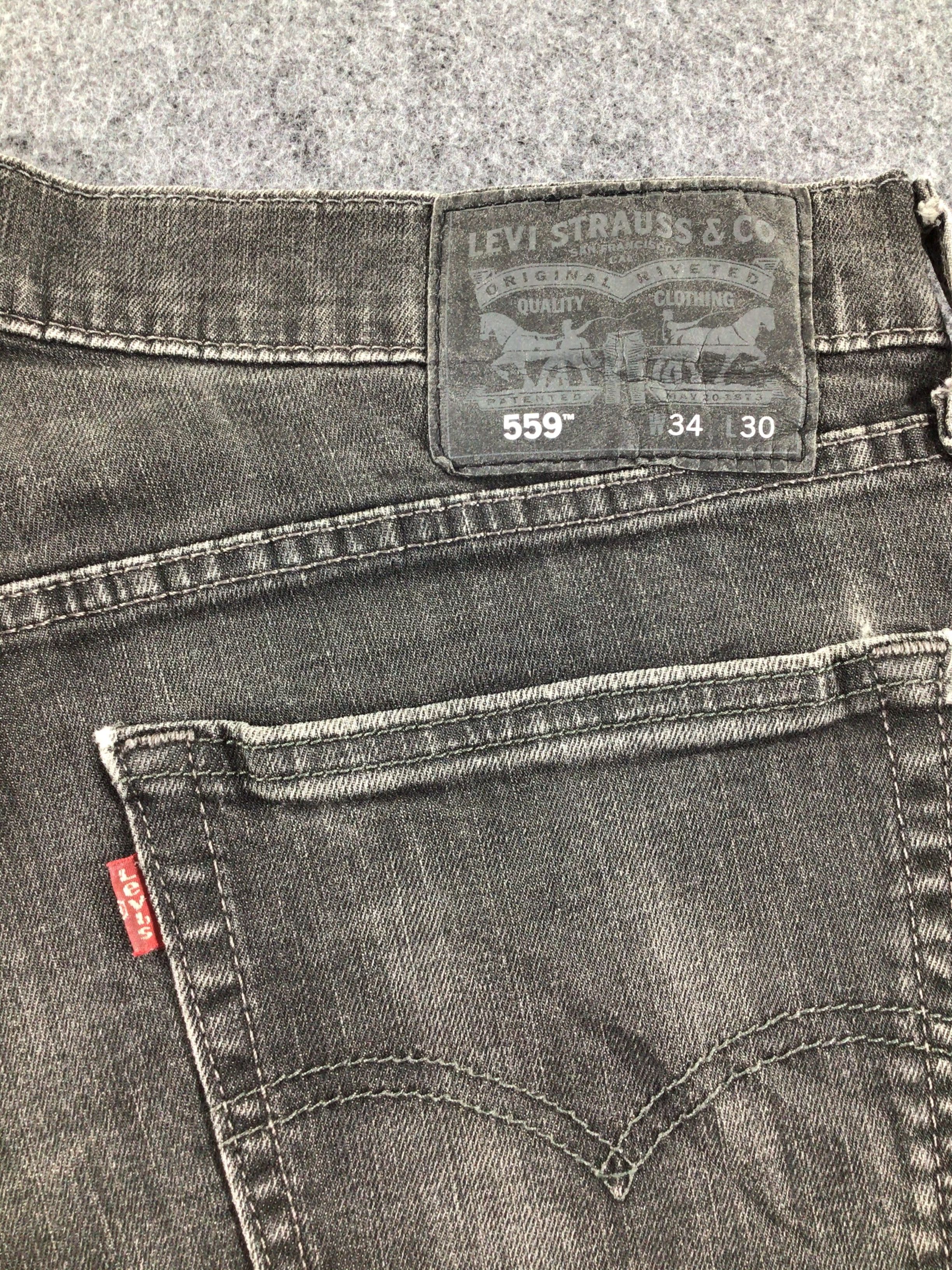 Levi's Vintage Levis 559 Jeans Faded Black Denim KJ066 Size US 35 - 5 Thumbnail