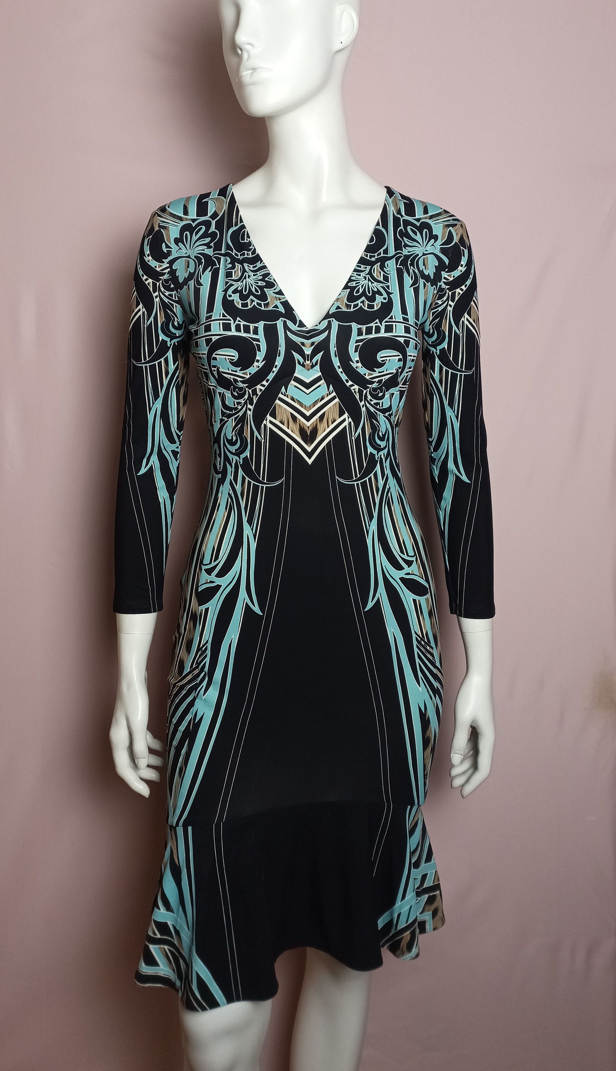 Roberto Cavalli Roberto Cavalli Multicolor Printed Jersey Sheath Dress Size S / US 4 / IT 40 - 2 Thumbnail
