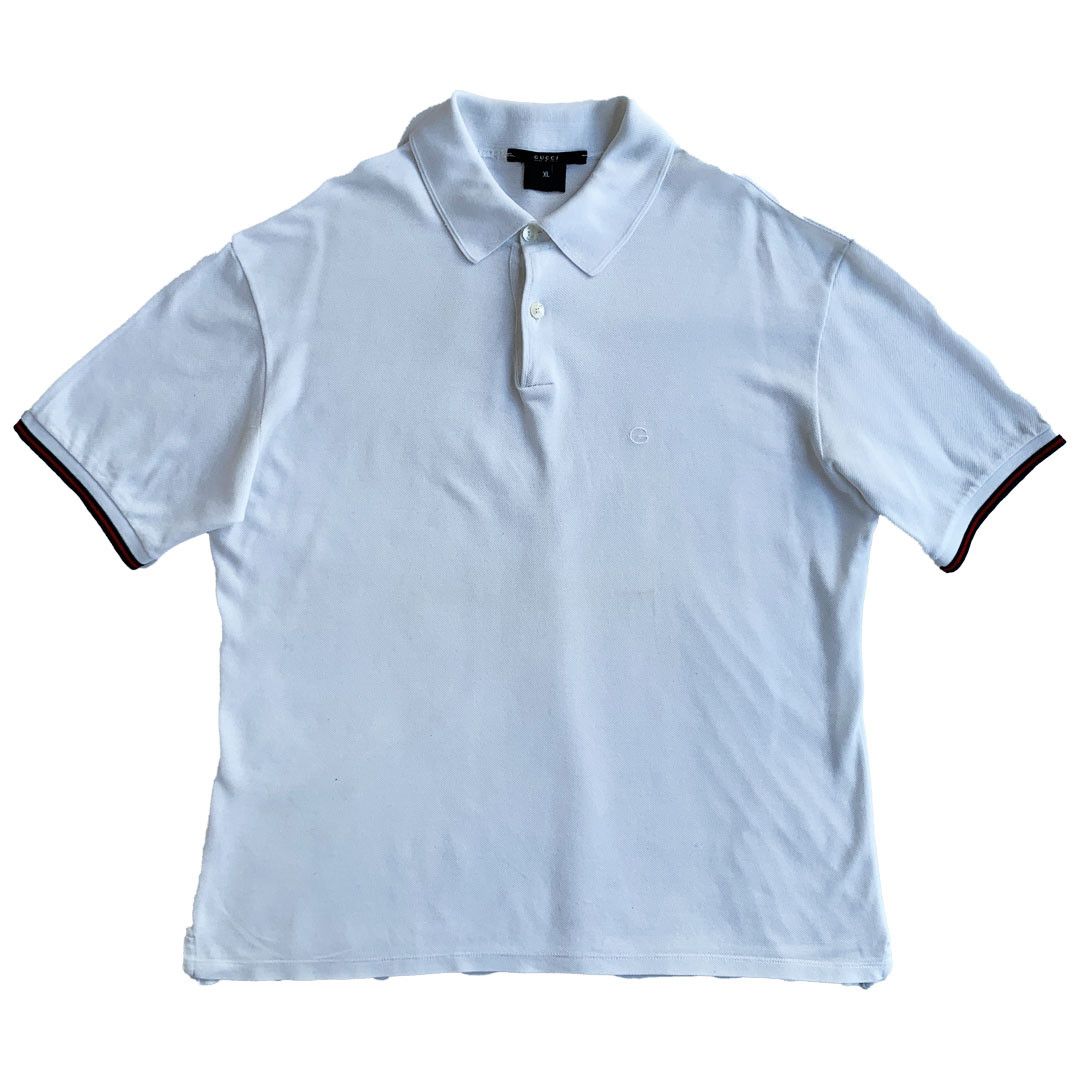 Gucci Gucci Polo - Red/Green Sleeve - White - XL Size US XL / EU 56 / 4 - 1 Thumbnail