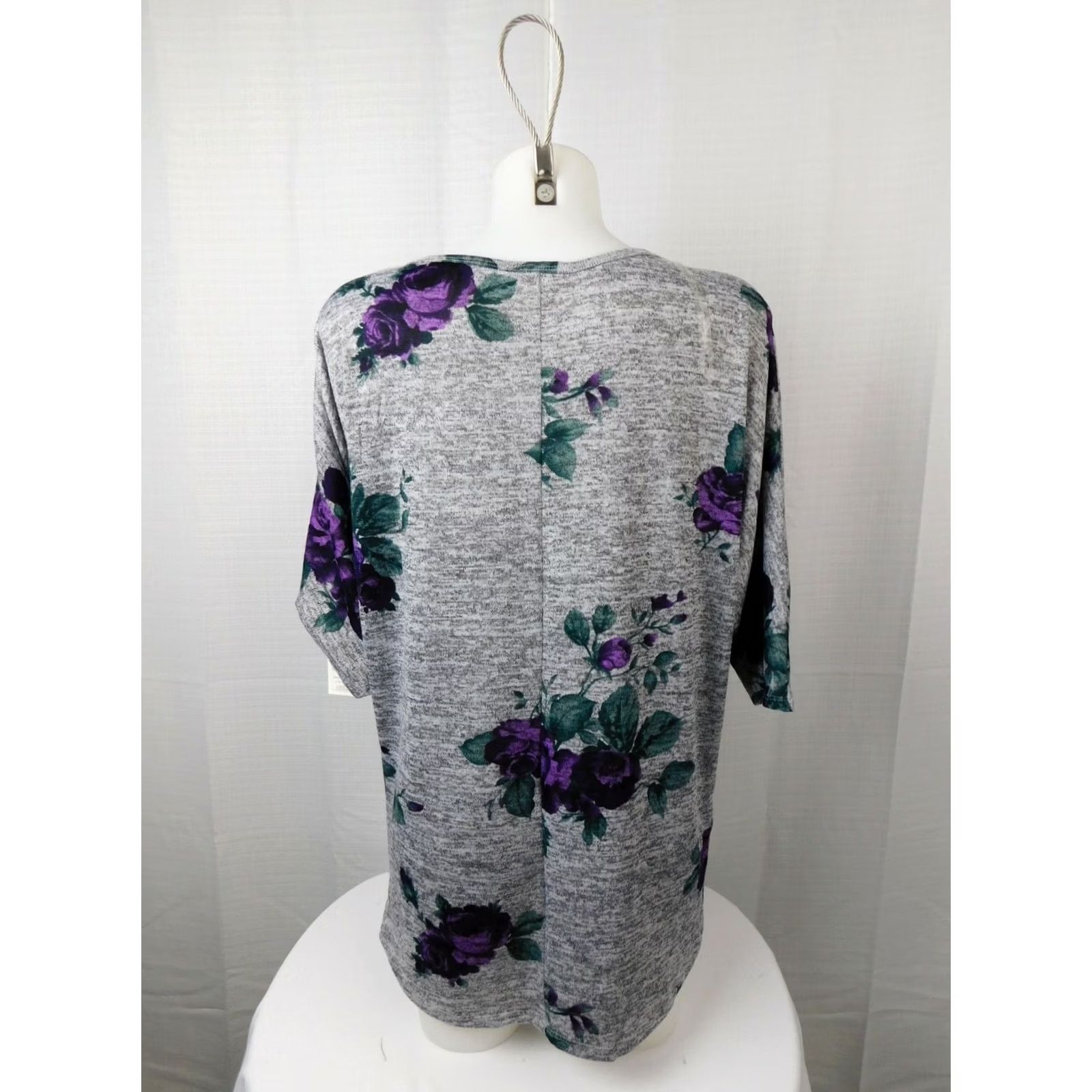 Vintage Bobbie Brooks 3/4 Sleeve Round Floral Knit Casual Top - Gray, S Size S / US 4 / IT 40 - 2 Thumbnail