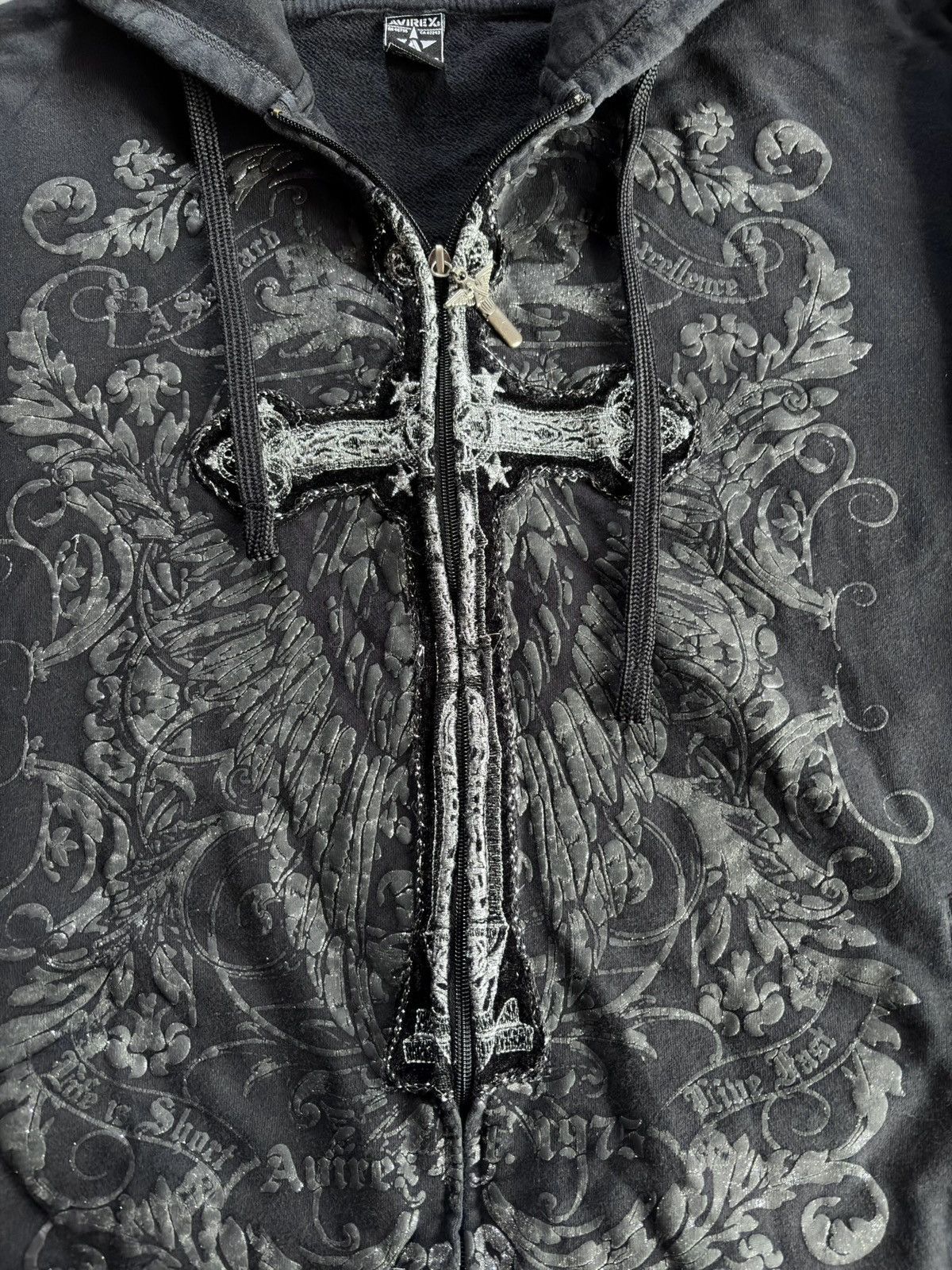 Avirex Avirex Rare Big Cross Baggy Zip Hoodie XXL XL Affliction Size US XXL / EU 58 / 5 - 7 Thumbnail